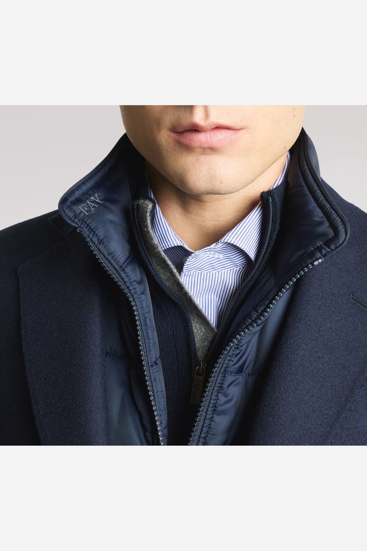 Fay Double Coat lana cachemire blu uomo NAM53531390GAHU802-5