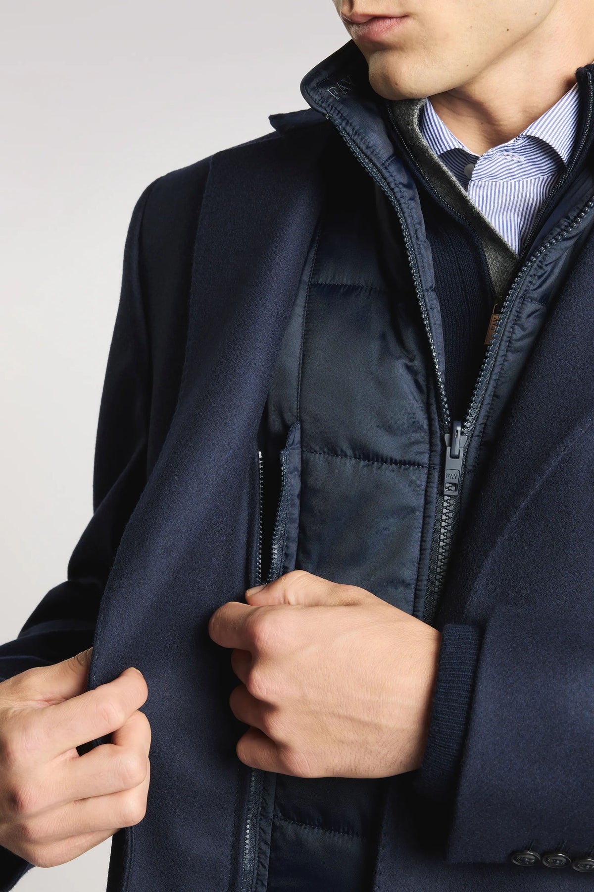 Fay Double Coat lana cachemire blu uomo NAM53531390GAHU802-6