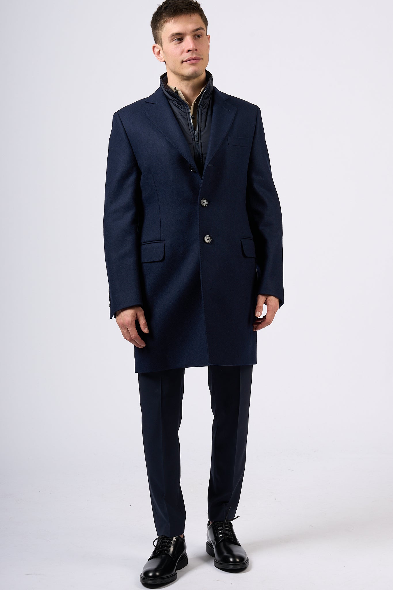 Fay Easy Double Coat Blu Uomo-2