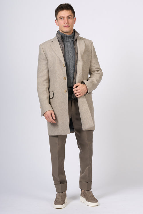 Fay Easy Double Coat Beige Uomo