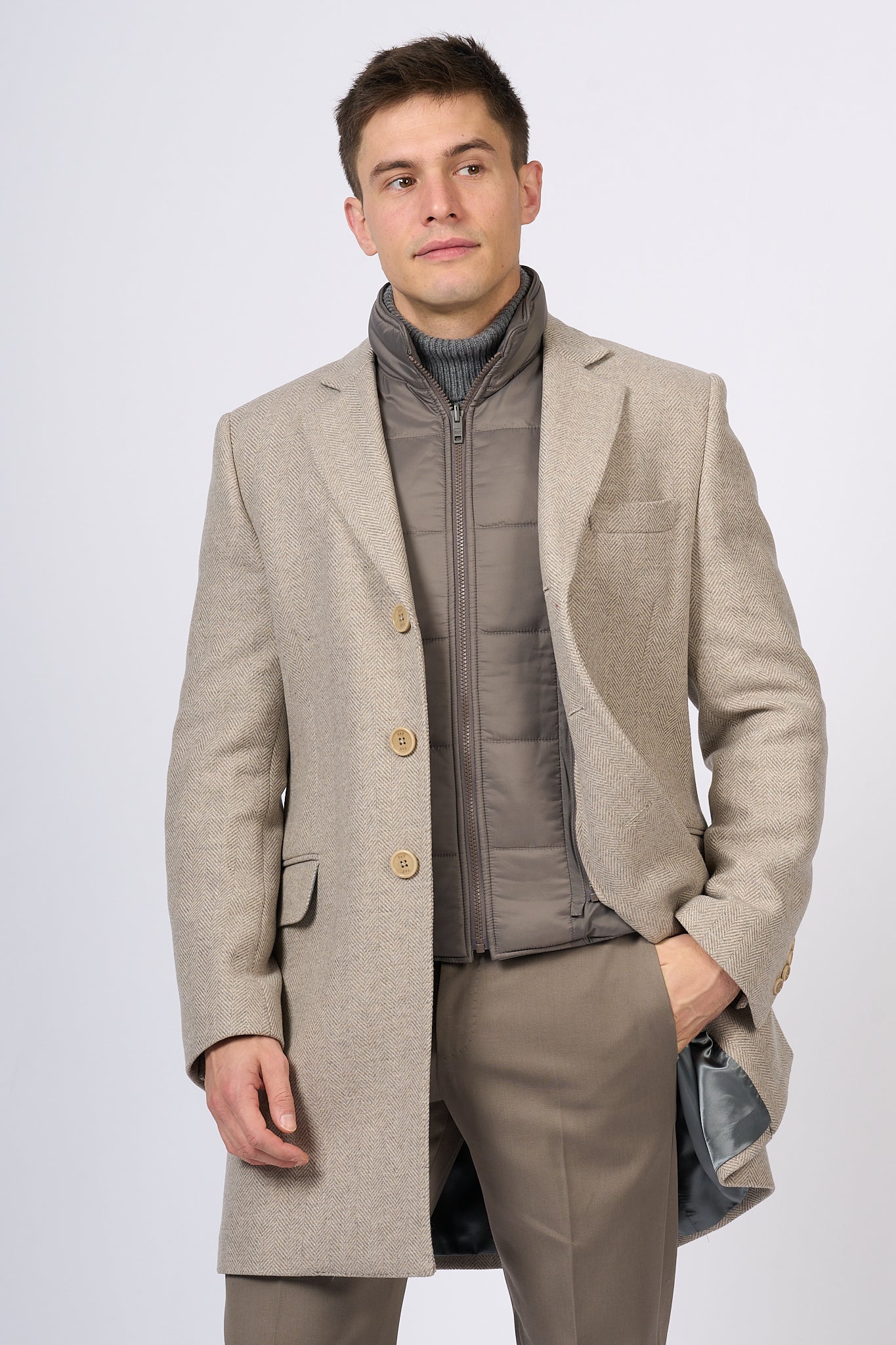 Fay Easy Double Coat Beige Uomo-5