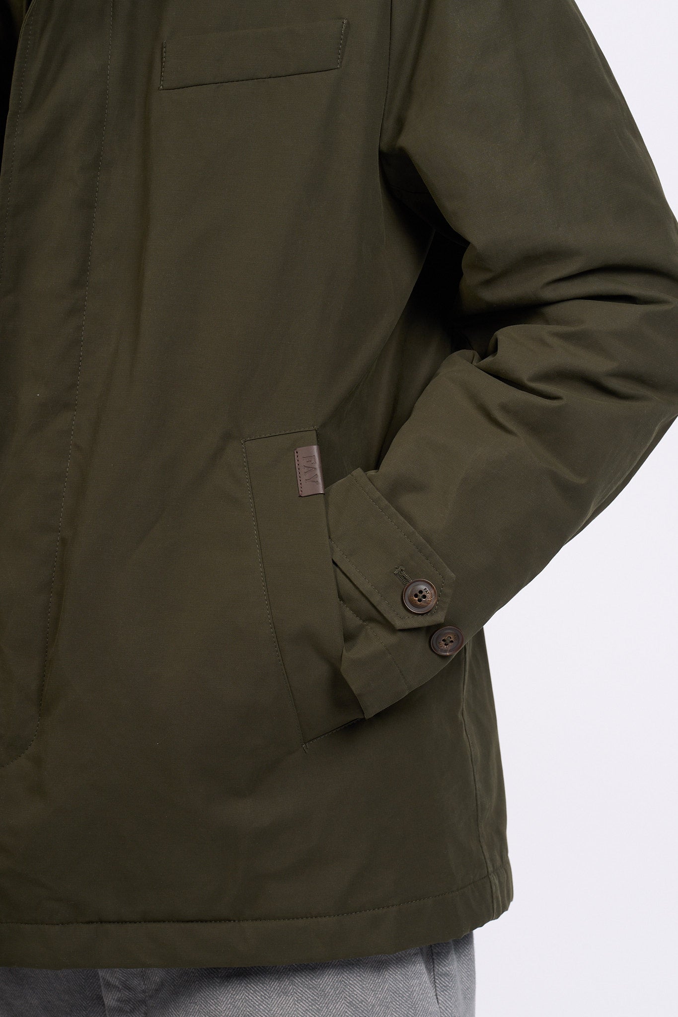 Fay Giaccone Morning Raincoat Verde Uomo-8