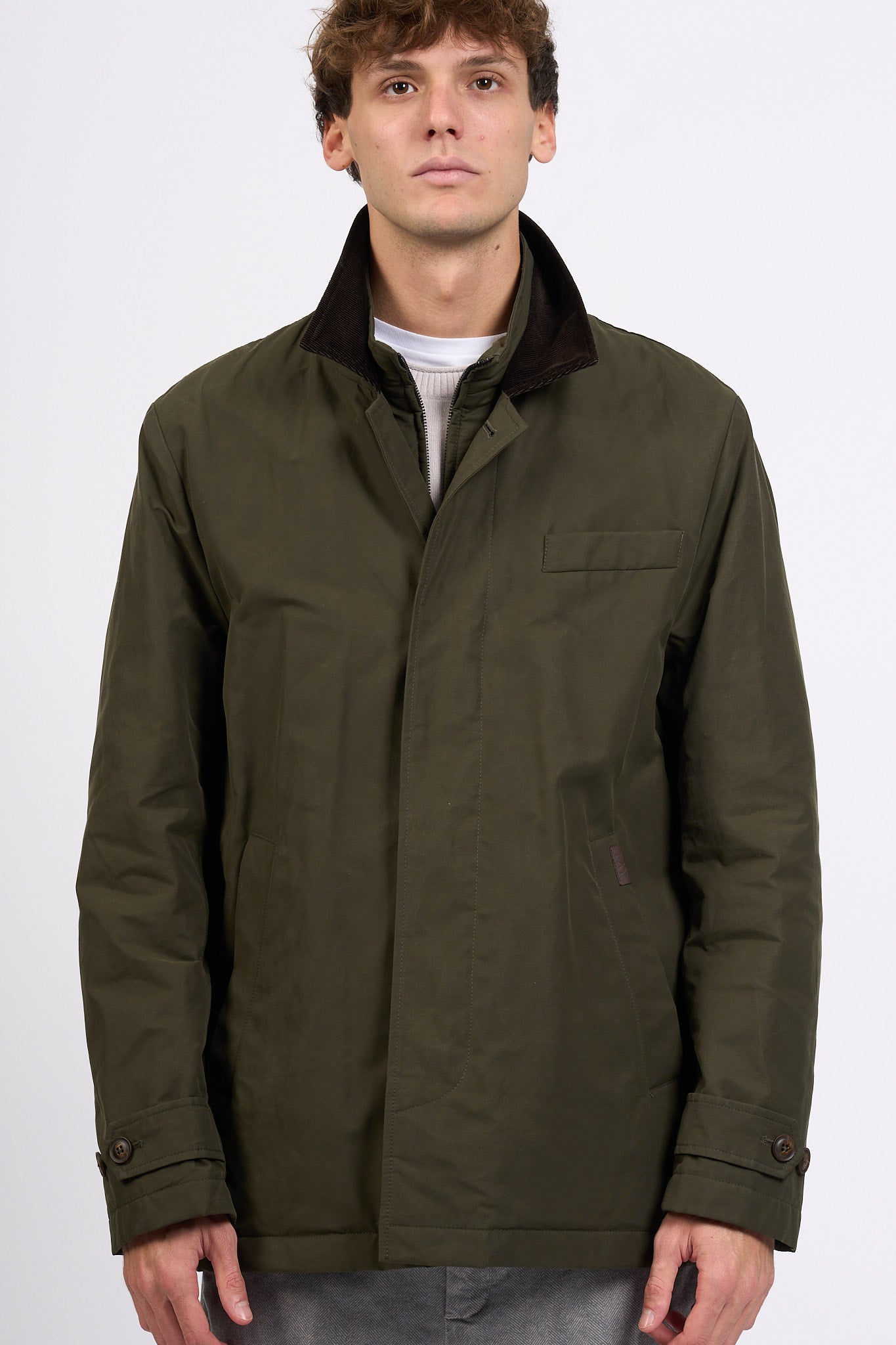Fay Giaccone Morning Raincoat Verde Uomo-3