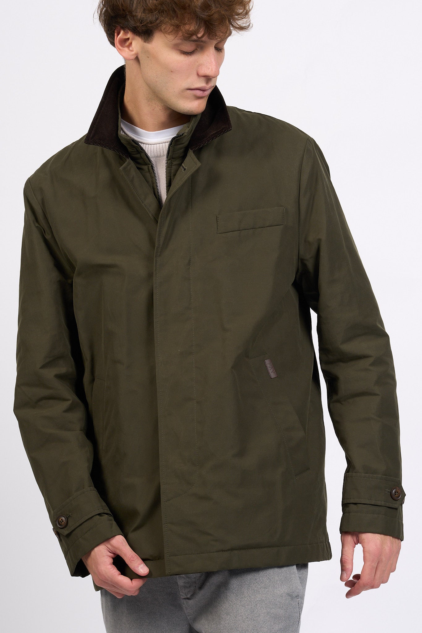 Fay Giaccone Morning Raincoat Verde Uomo-4