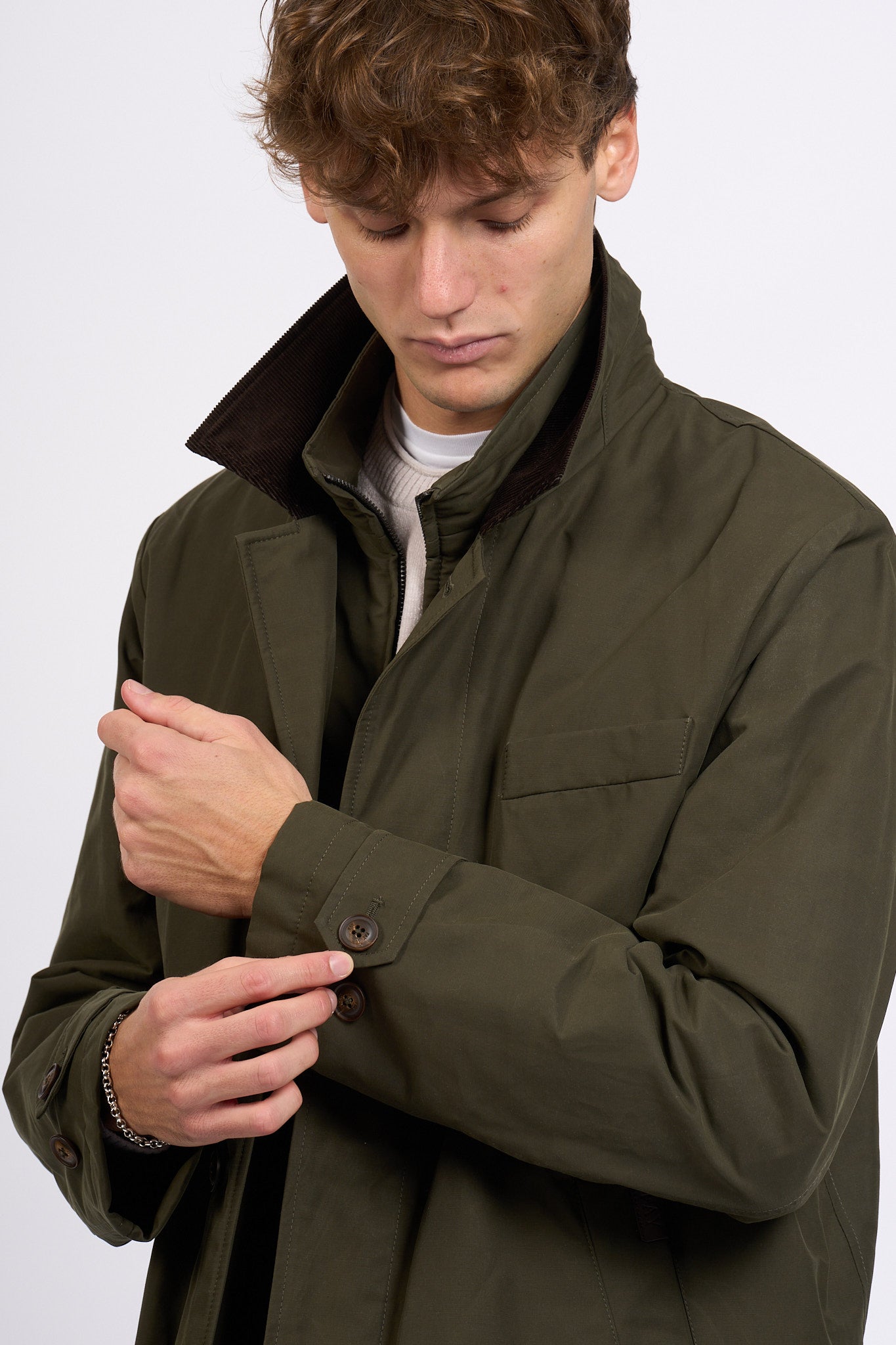 Fay Giaccone Morning Raincoat Verde Uomo-7