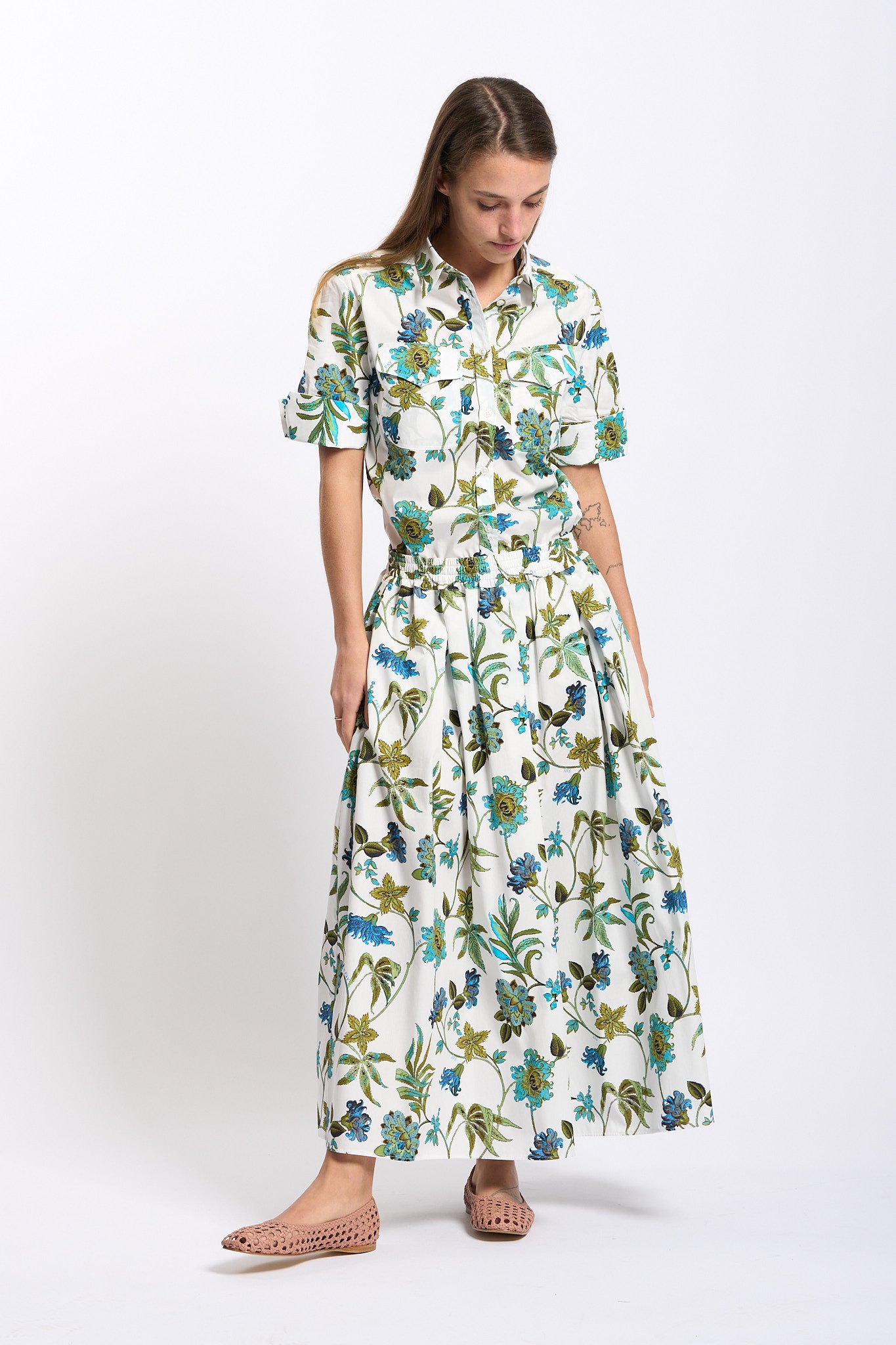 Fay Gonna Lunga Fantasia Bianco/verde Donna-1
