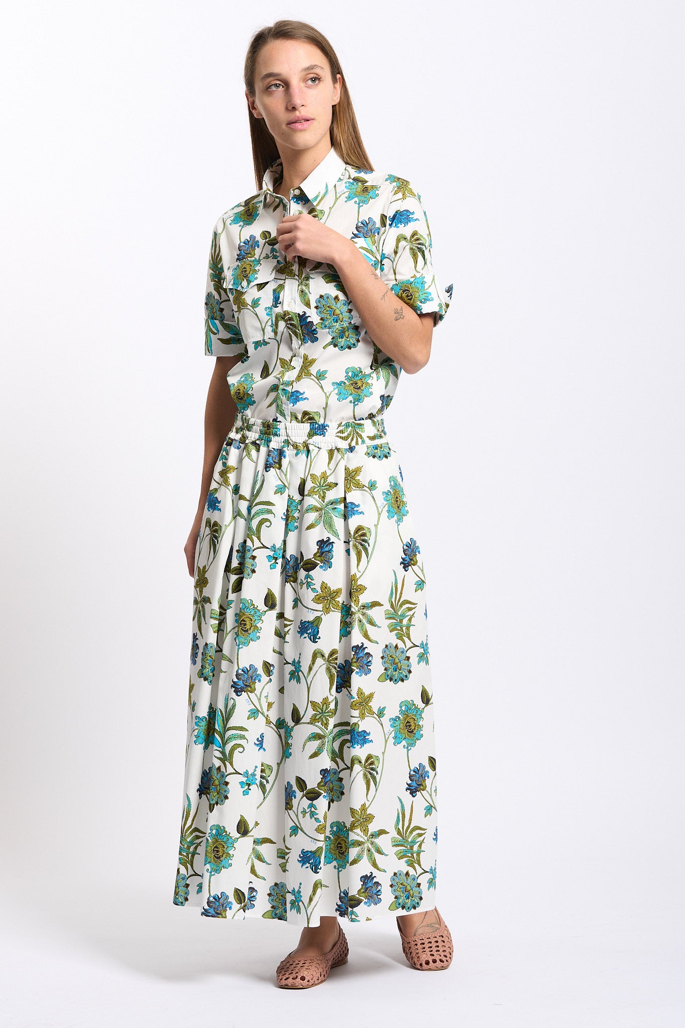 Fay Gonna Lunga Fantasia Bianco/verde Donna-4