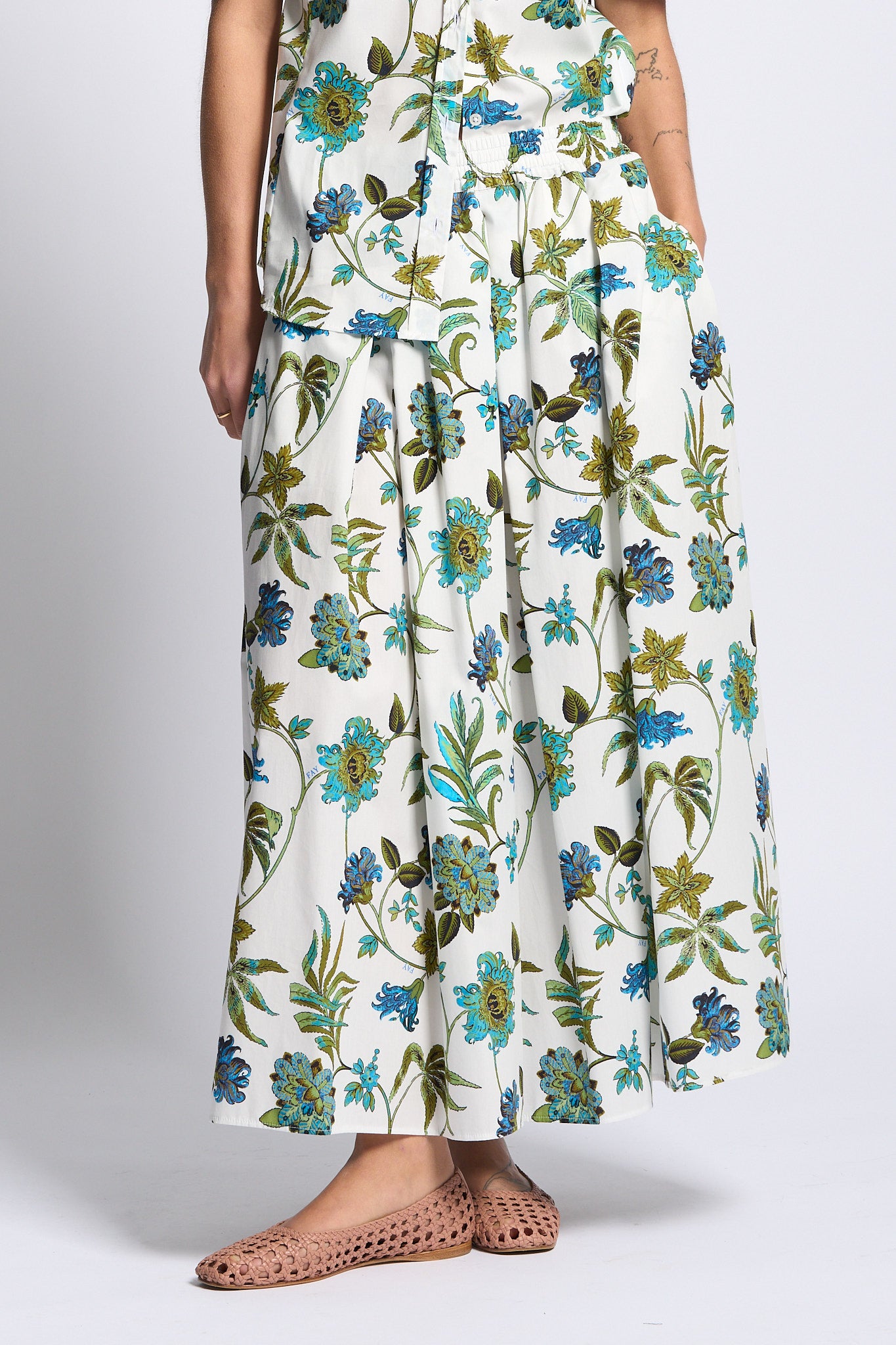 Fay Gonna Lunga Fantasia Bianco/verde Donna-3