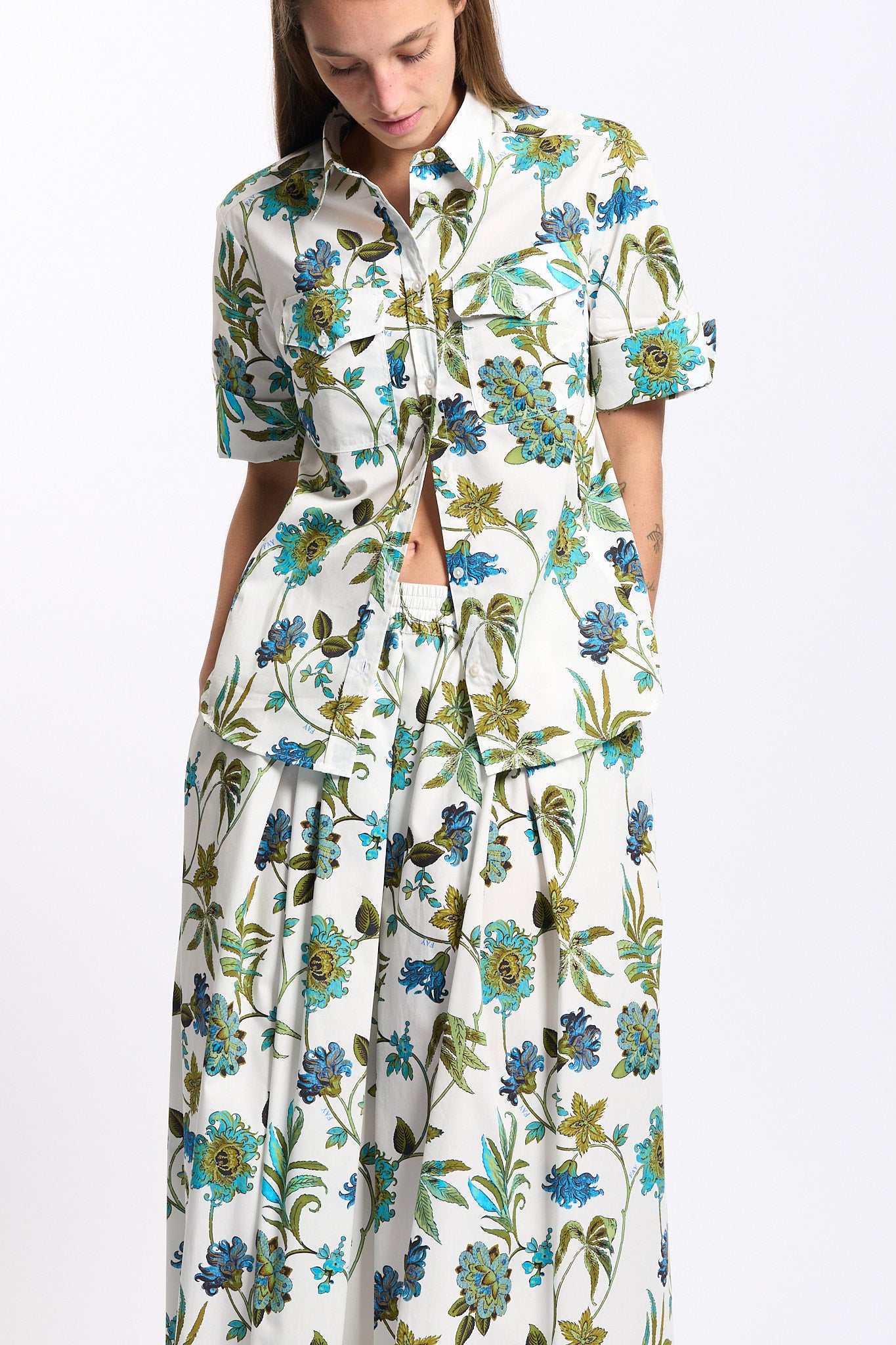 Fay Gonna Lunga Fantasia Bianco/verde Donna-7
