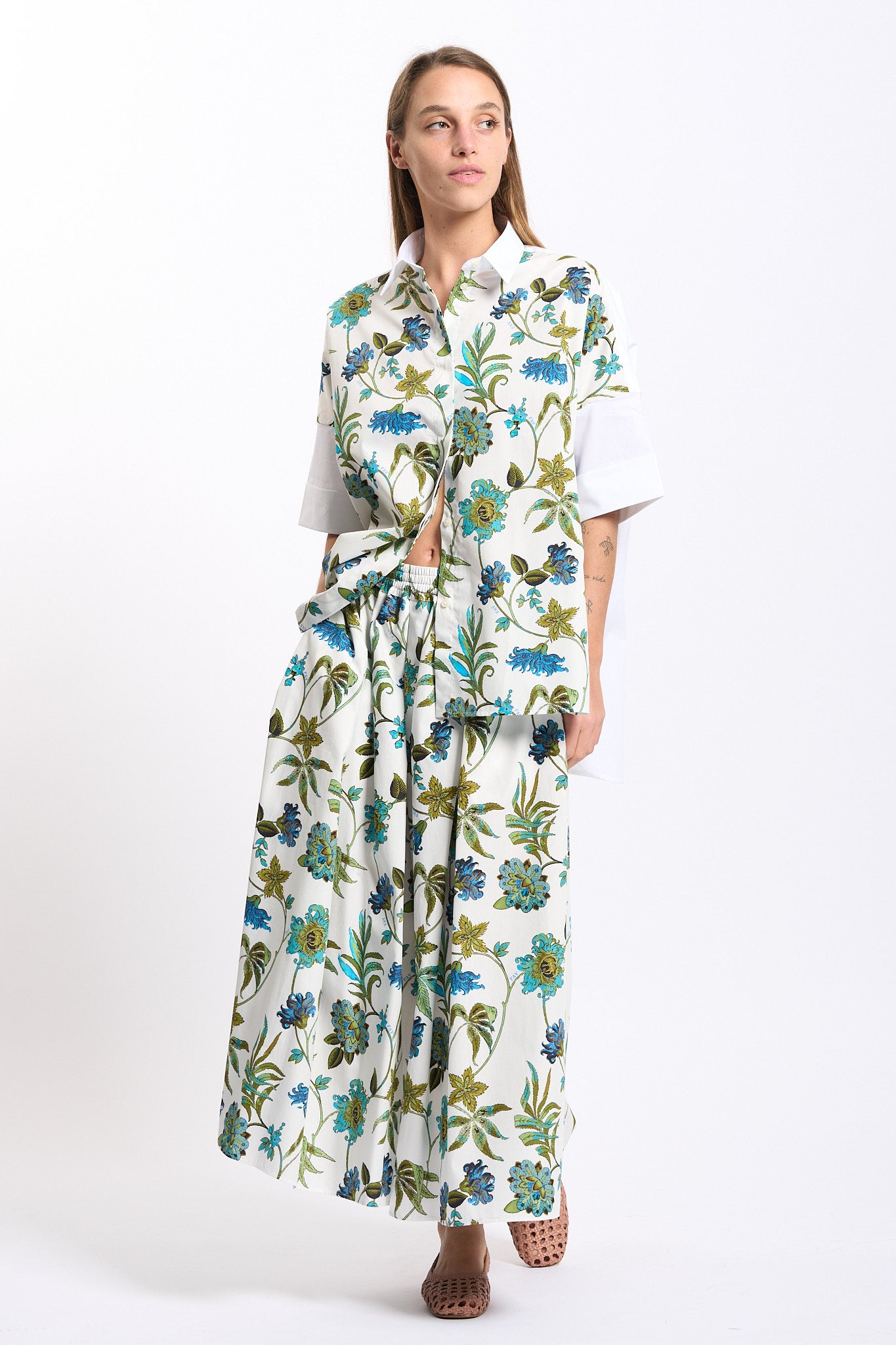 Fay Gonna Lunga Fantasia Bianco/verde Donna-8