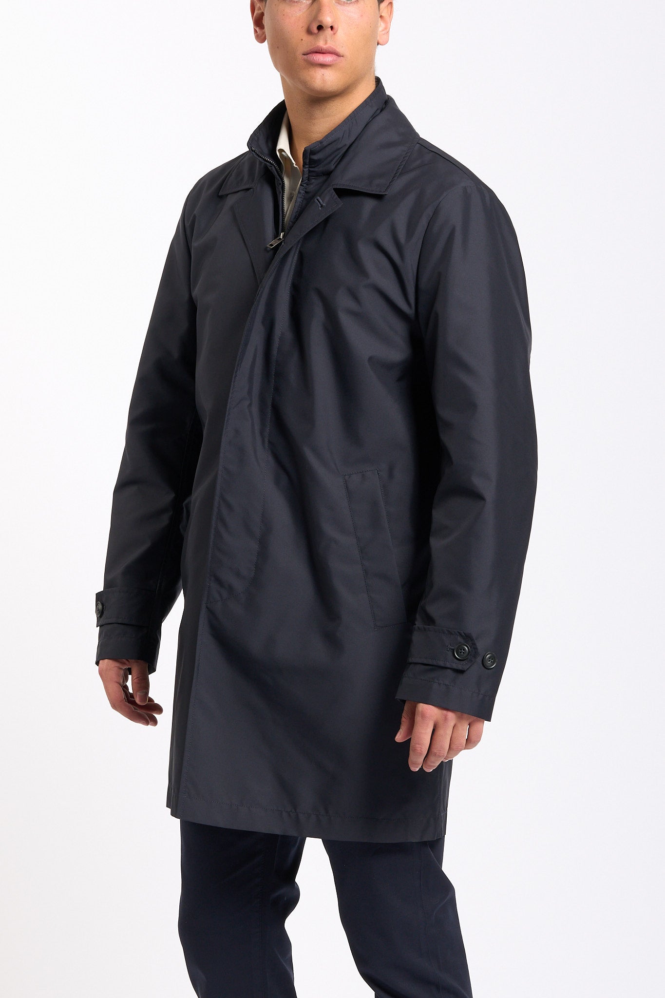 Fay Impermeabile Morning Coat Tecnico Blu Uomo-5