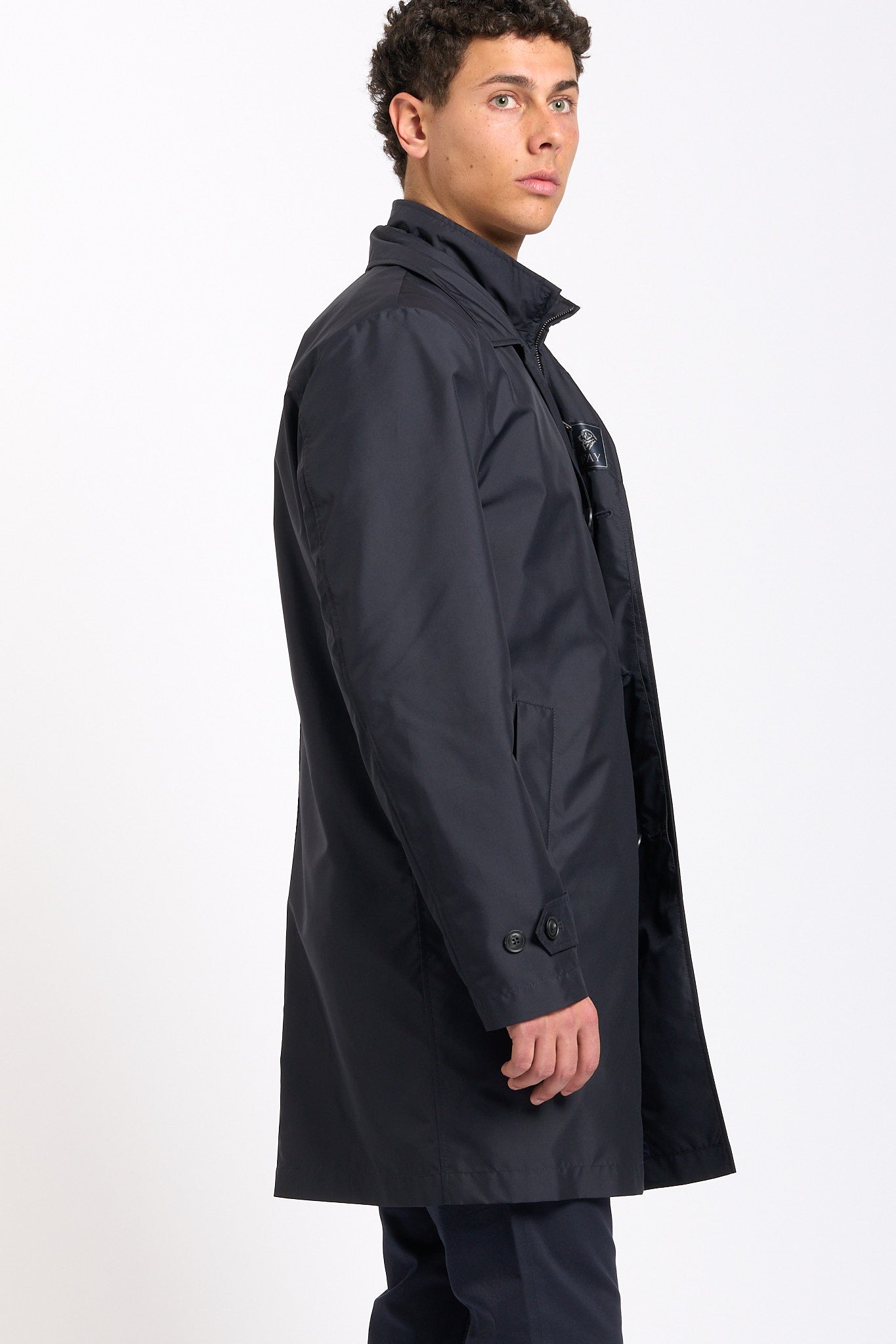 Fay Impermeabile Morning Coat Tecnico Blu Uomo-7