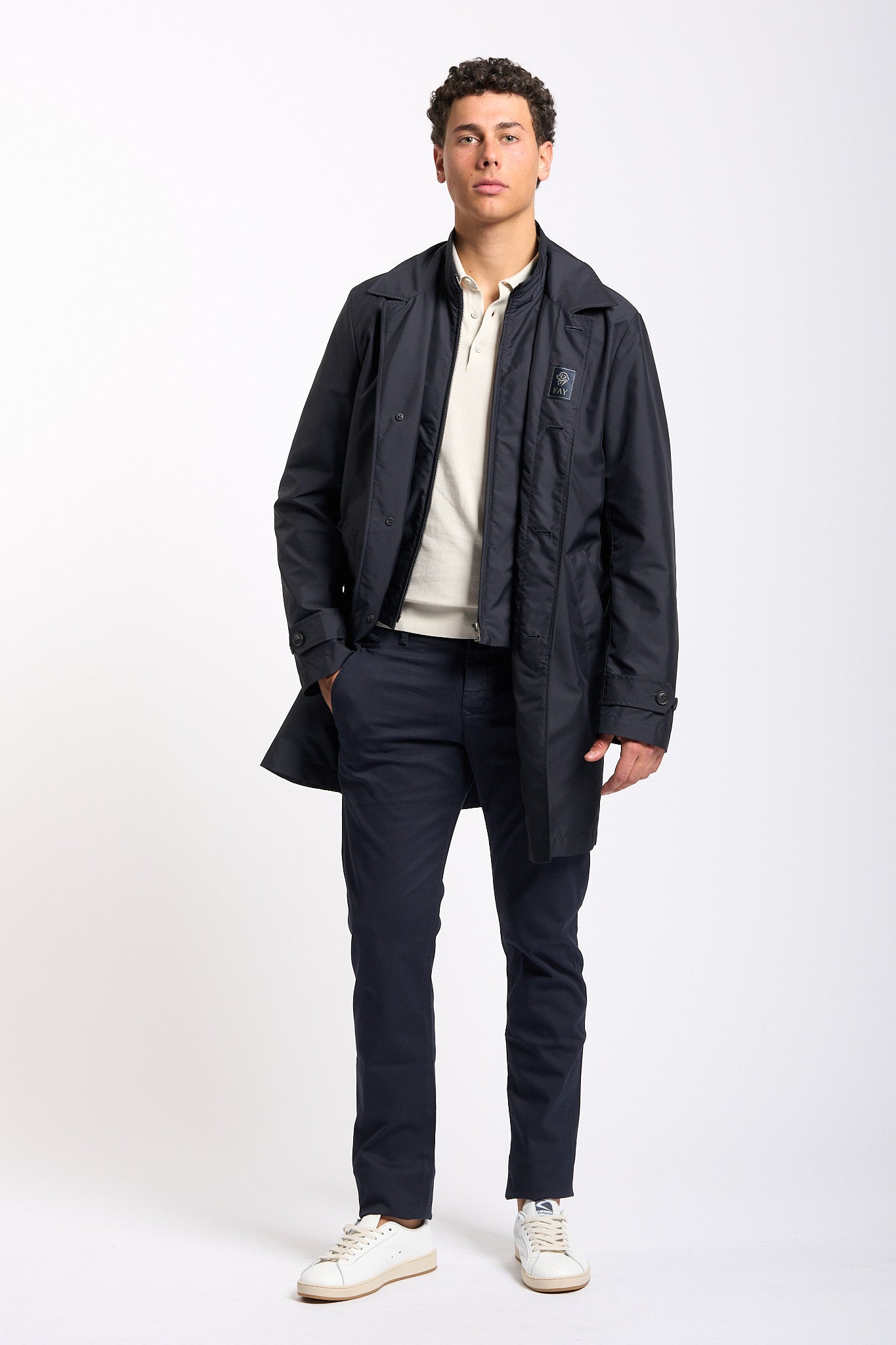 Fay Impermeabile Morning Coat Tecnico Blu Uomo-1