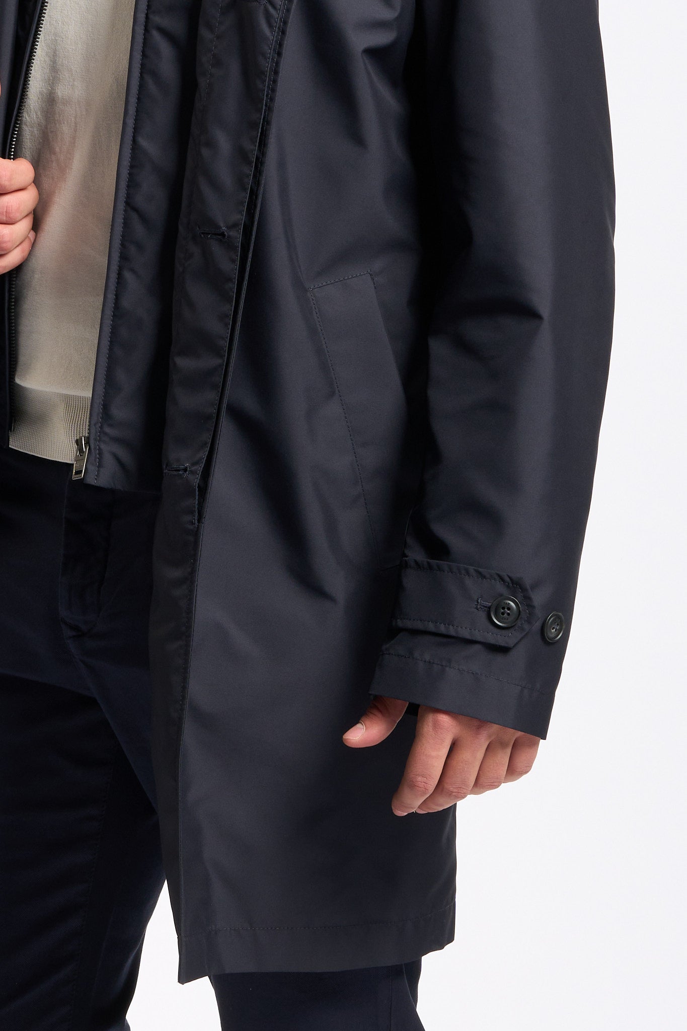Fay Impermeabile Morning Coat Tecnico Blu Uomo-8
