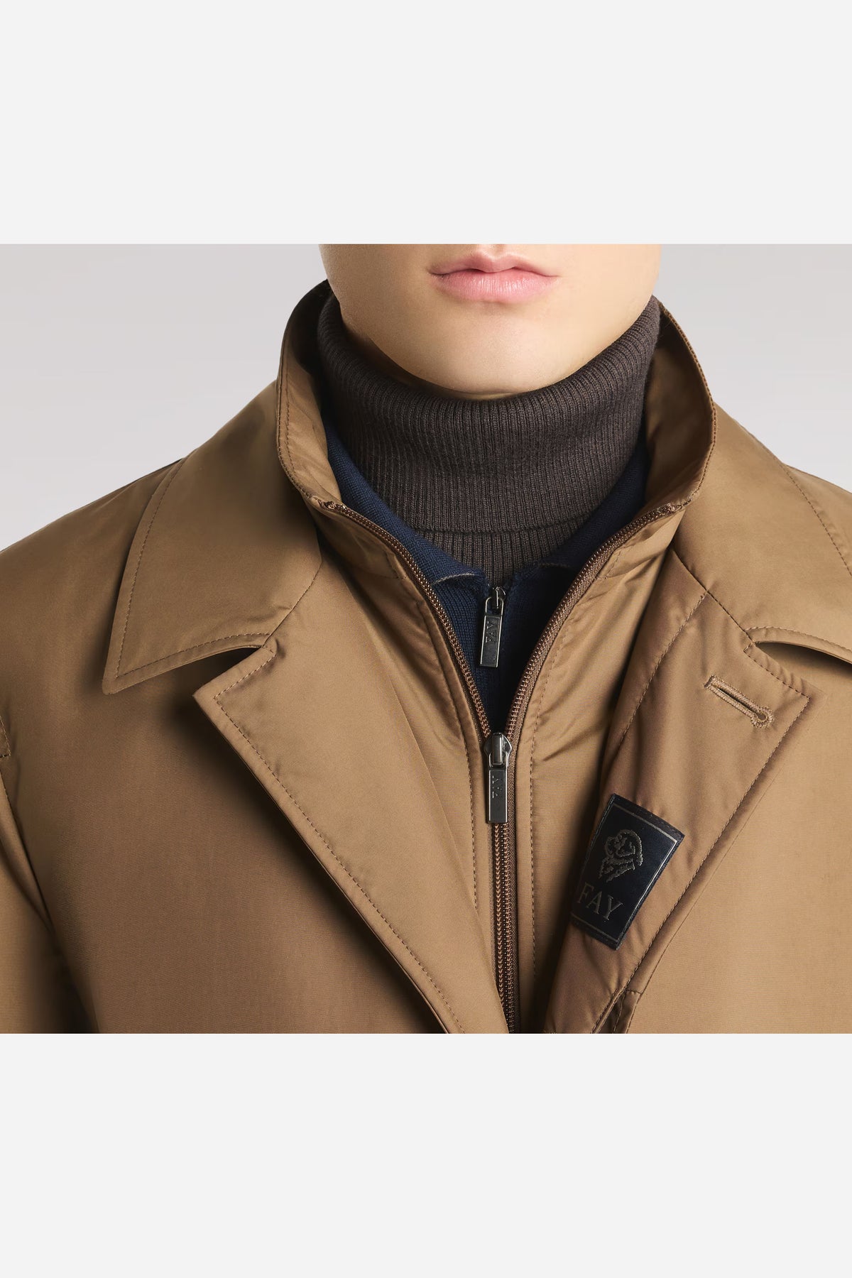 Fay Morning Db Front uomo, giaccone sabbia con bottoni-5
