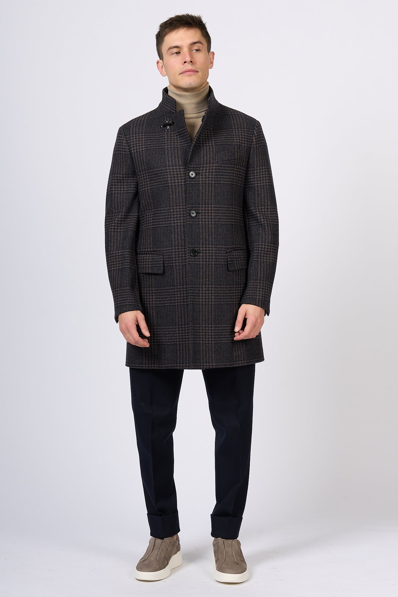 Fay Cappotto New Duty Coat Blu/moro Uomo-2