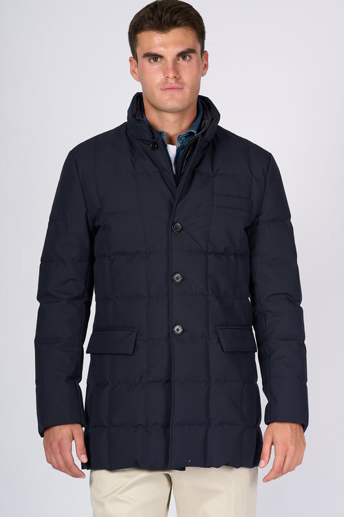 Fay Double Front Down Jacket Navy Blue Men-2