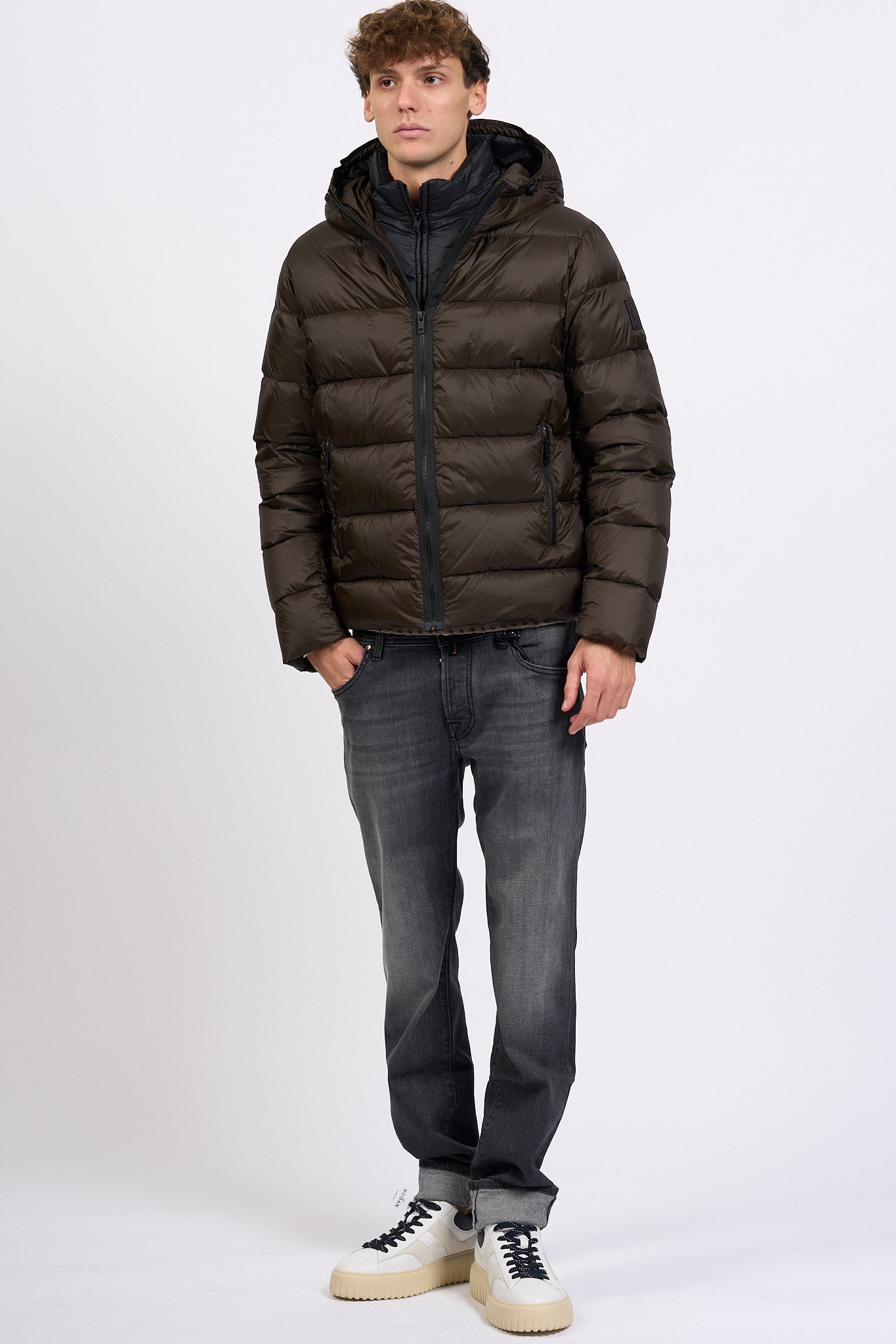 Fay Piumino Double Front Cioccolato Uomo-4