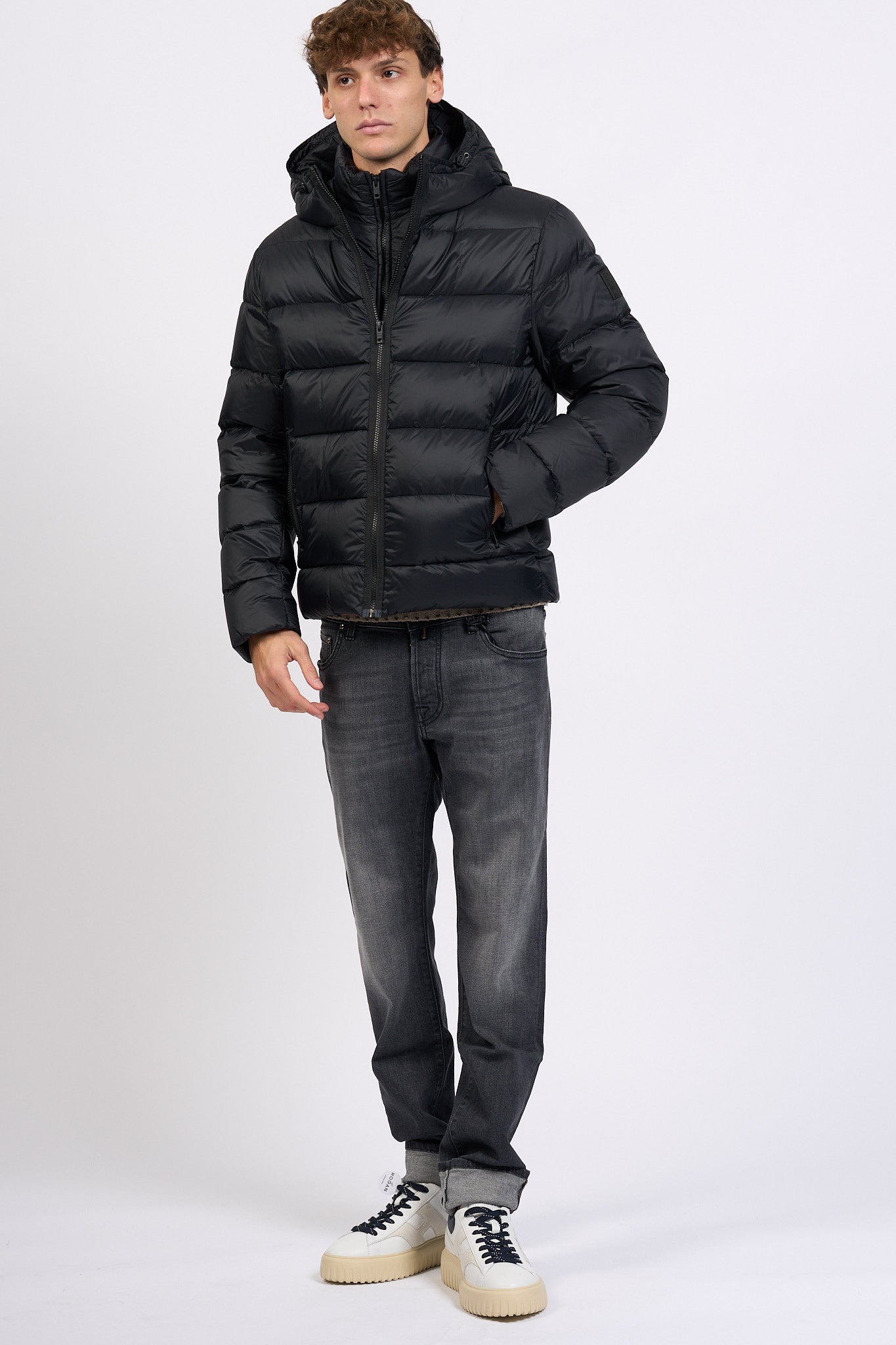 Fay Piumino Double Front Nero Uomo-3