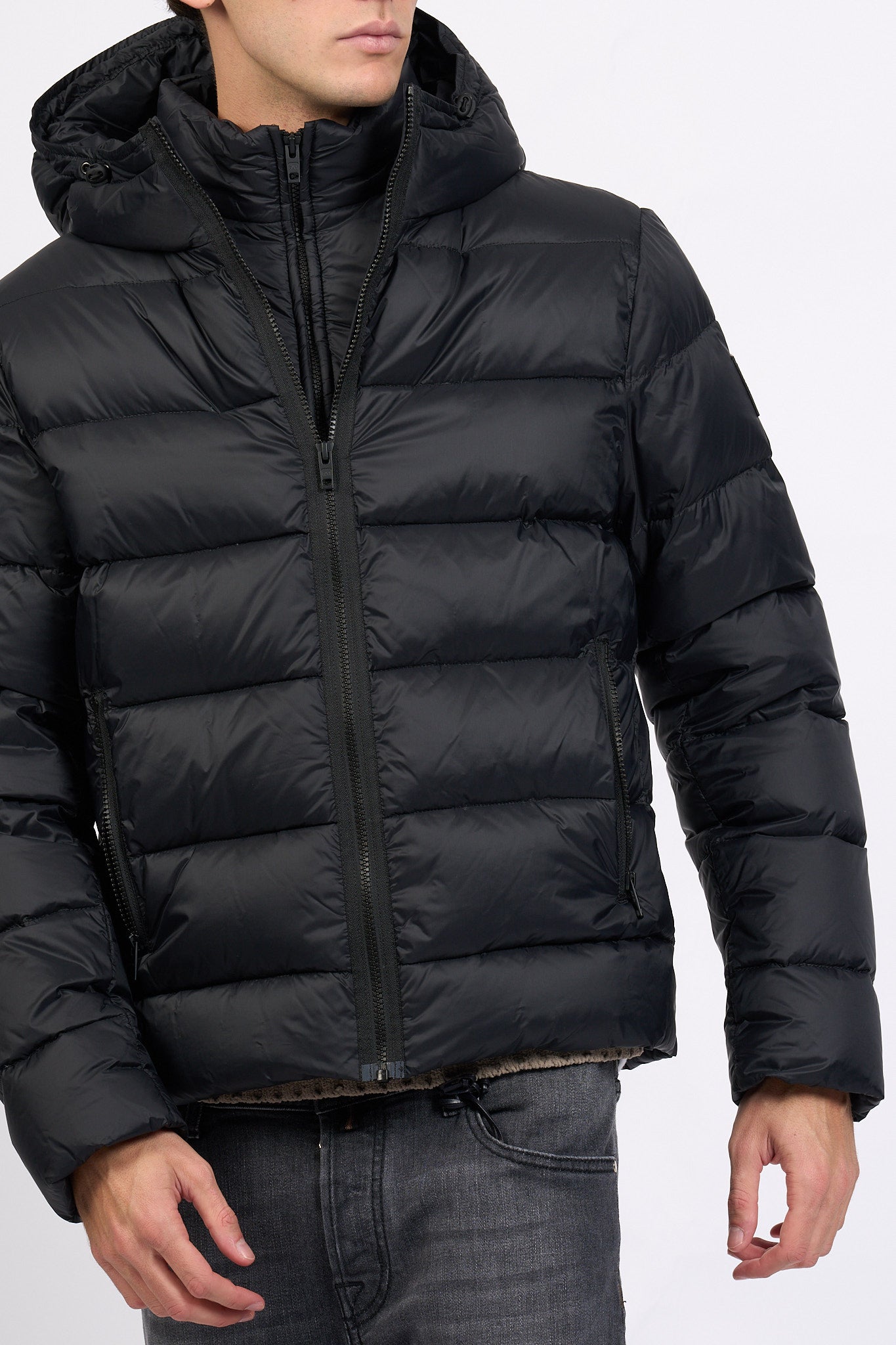 Fay Piumino Double Front Nero Uomo-4