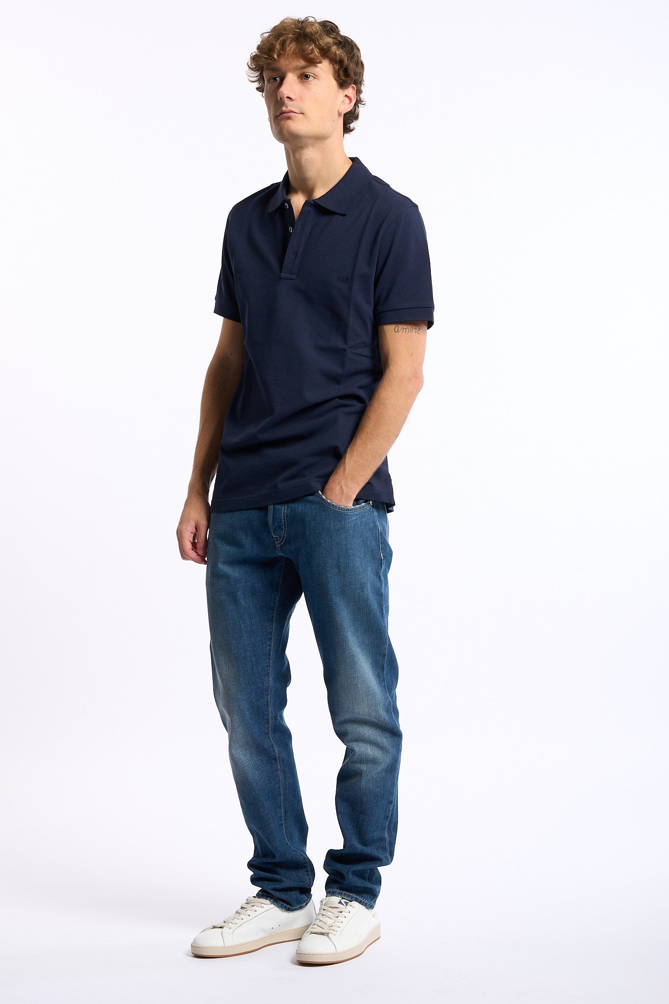 Fay Polo Manica Corta Blu Uomo-3