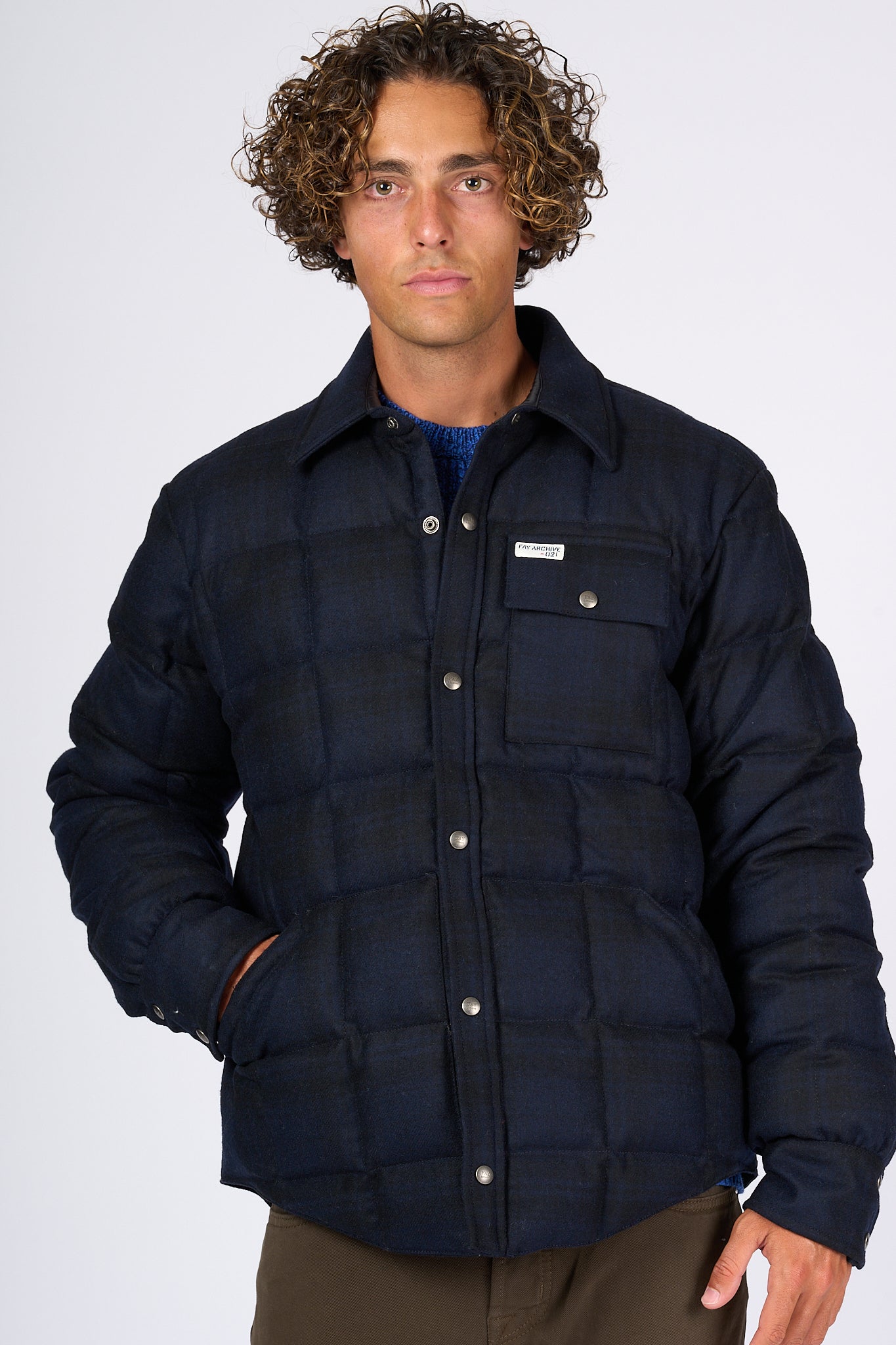 Fay Shirt Jacket Blu Uomo-3