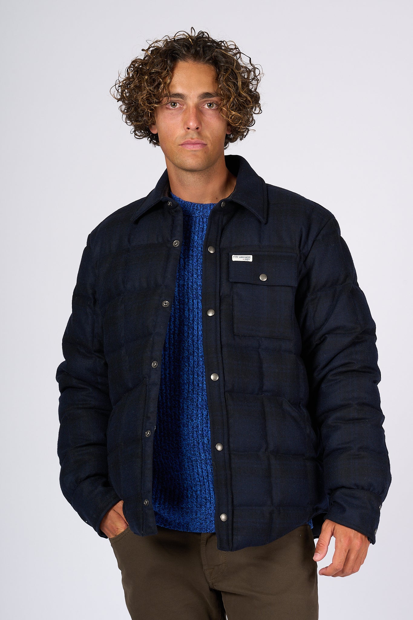 Fay Shirt Jacket Blu Uomo-1