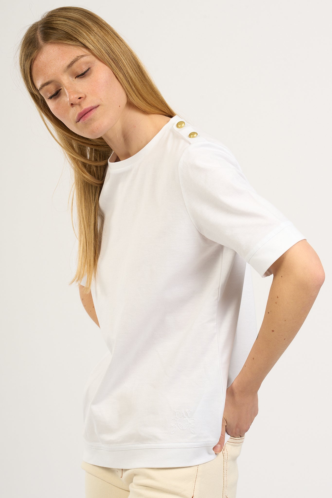 Fay T-shirt Manica Corta Bianco Donna-1