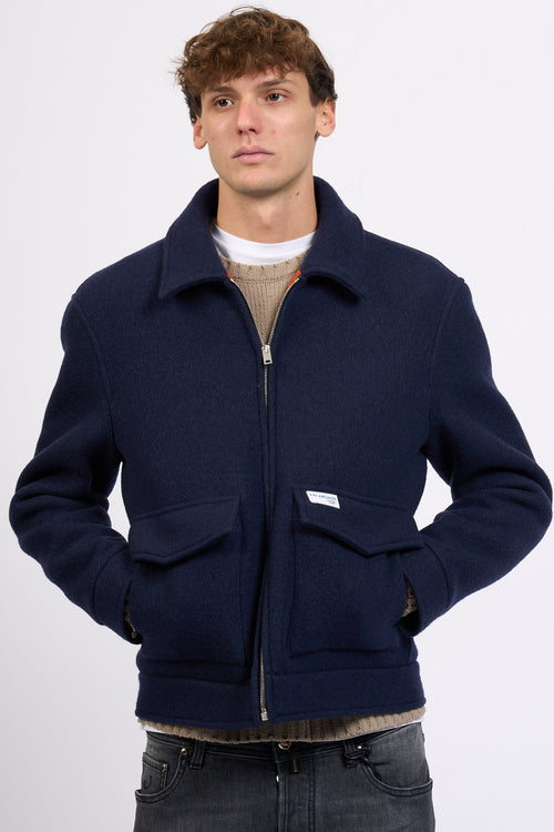 Fay Truck Jkt in Panno Blu Navy Uomo