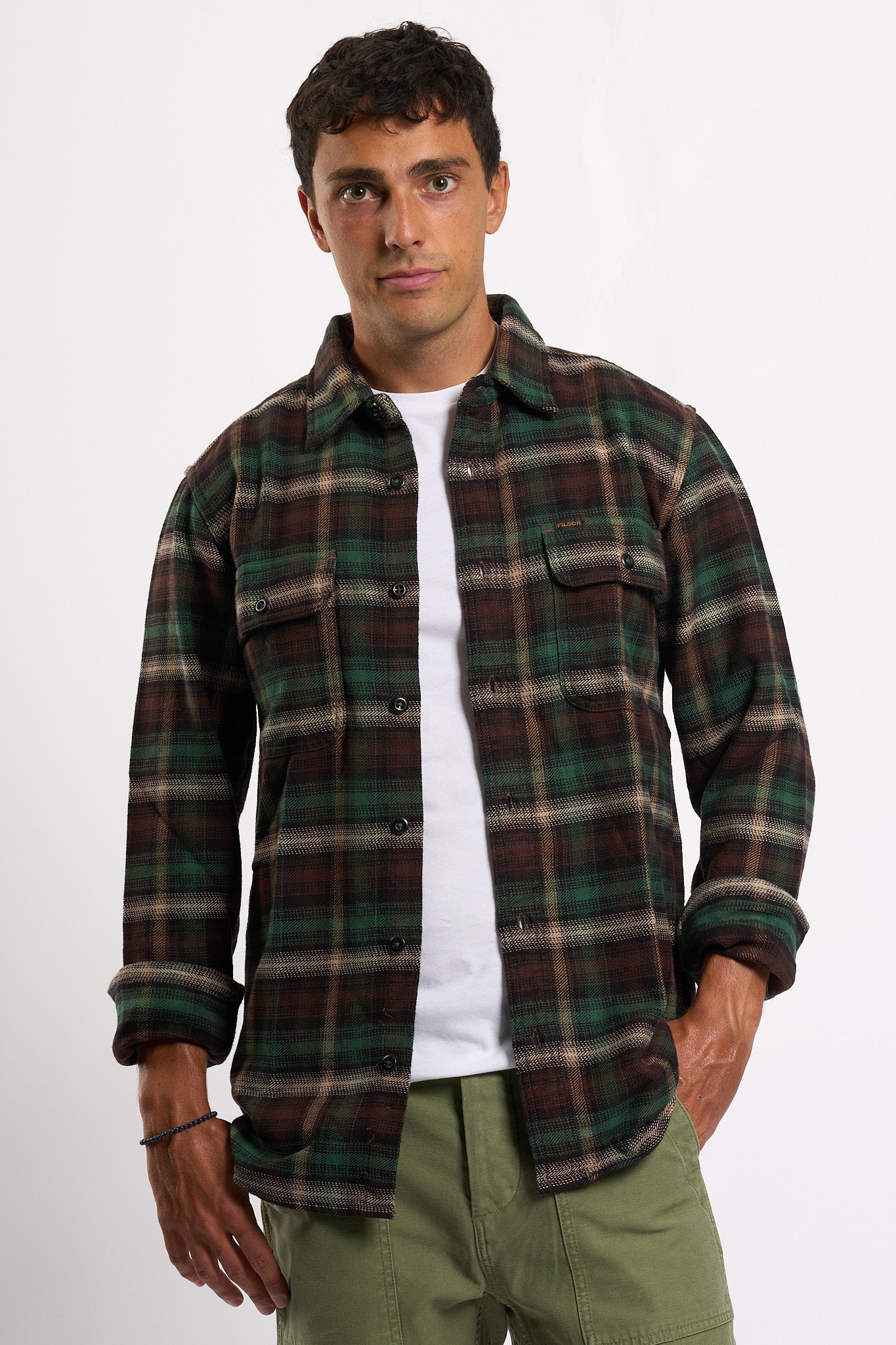 Filson Camicia Flanella Verde/marrone Uomo-3