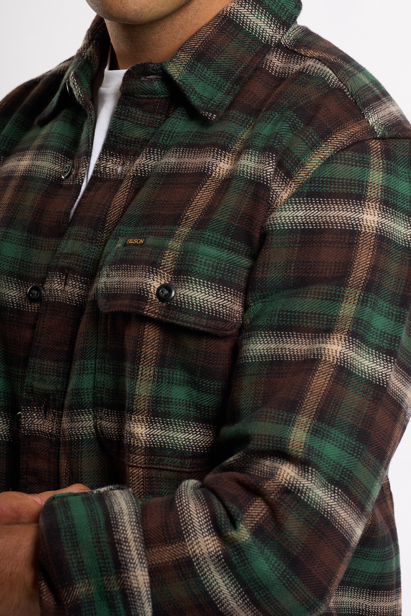 Filson Camicia Flanella Verde/marrone Uomo-5