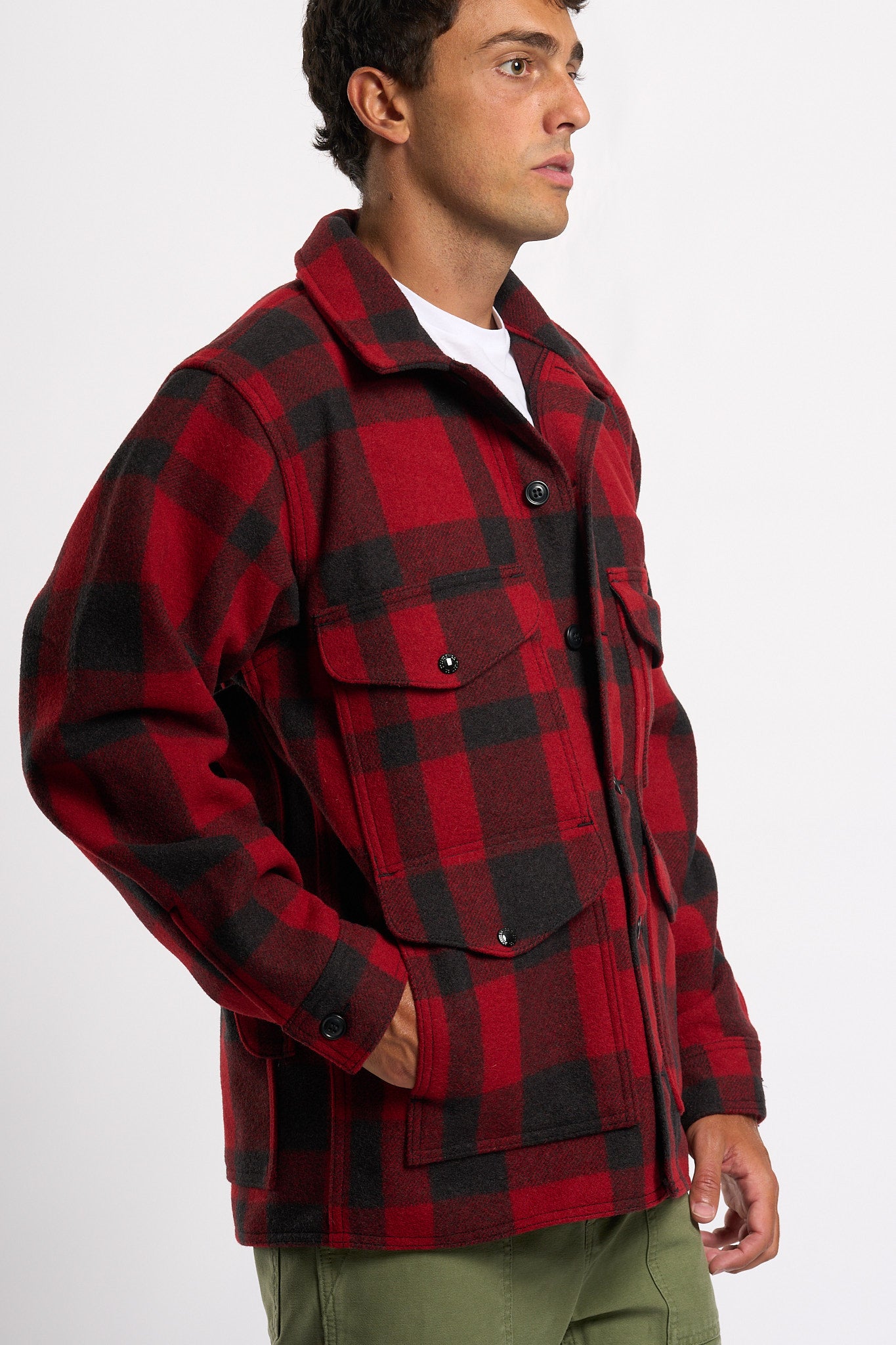 Filson Giacca Mackinaw Rosso/nero Uomo-4