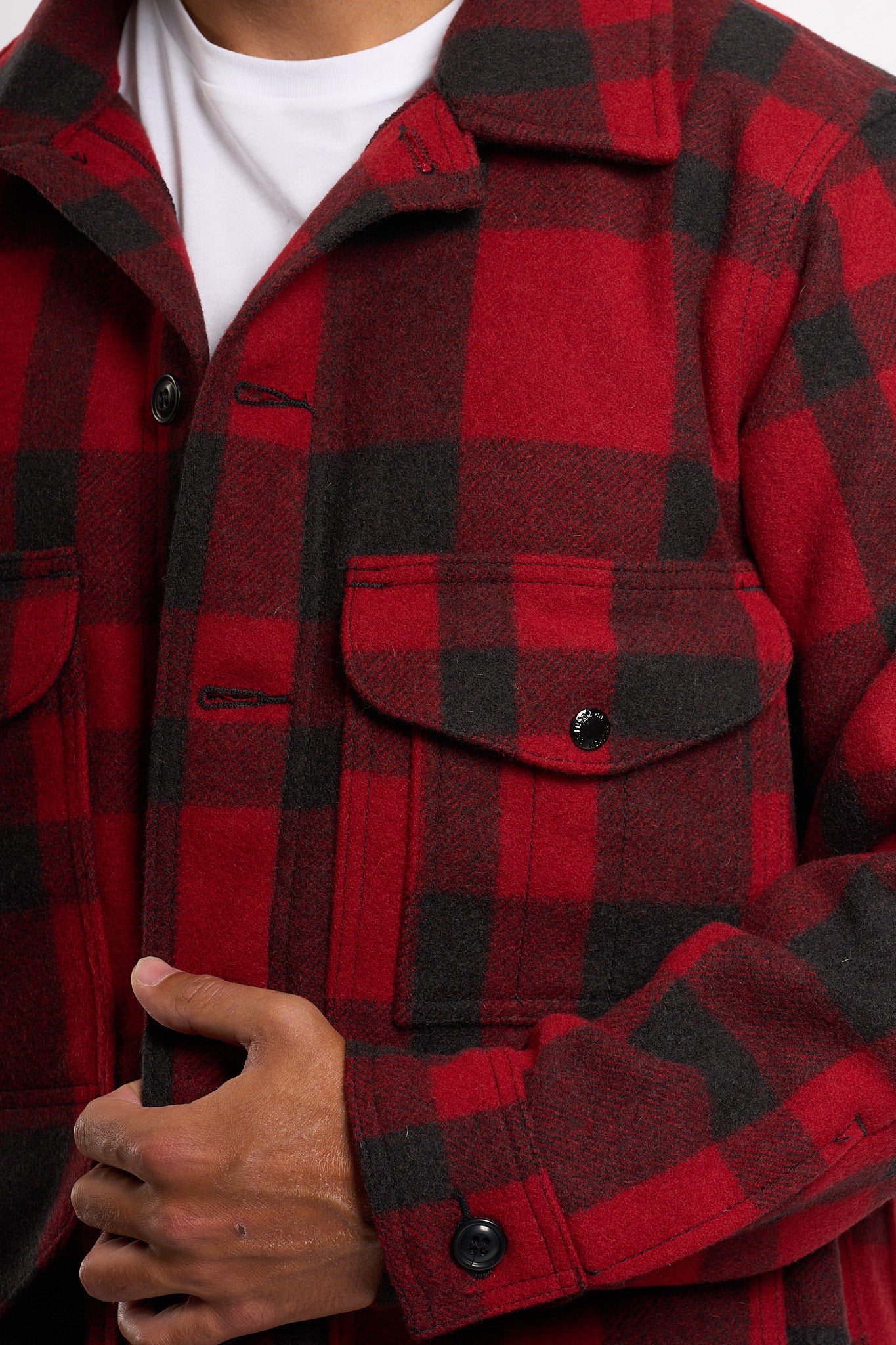 Filson Giacca Mackinaw Rosso/nero Uomo-3