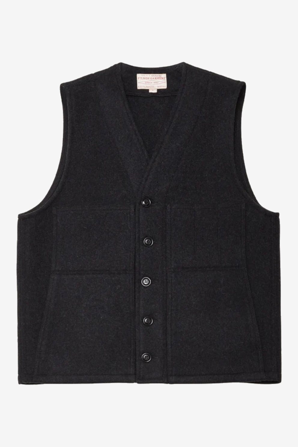 Filson Gilet MACKINAW grigio uomo in lana con bottoni-1