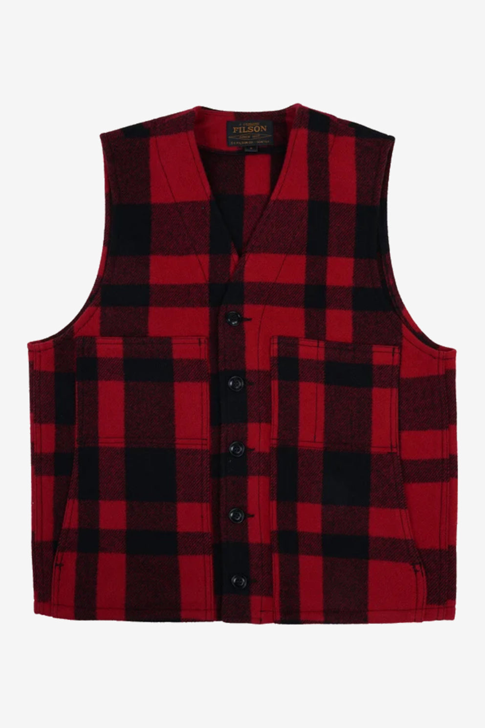 Filson Gilet MACKINAW Lana Uomo rosso/nero a quadri-1