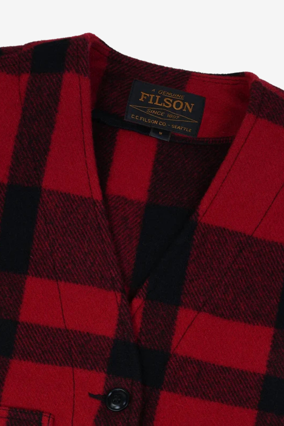 Filson Gilet MACKINAW Lana Uomo rosso/nero a quadri-2
