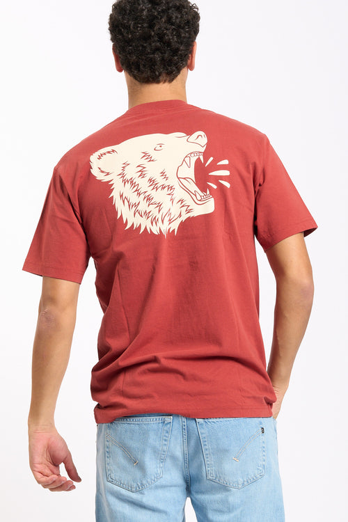 Filson T-Shirt Stampa Orso Retro Rosso Uomo