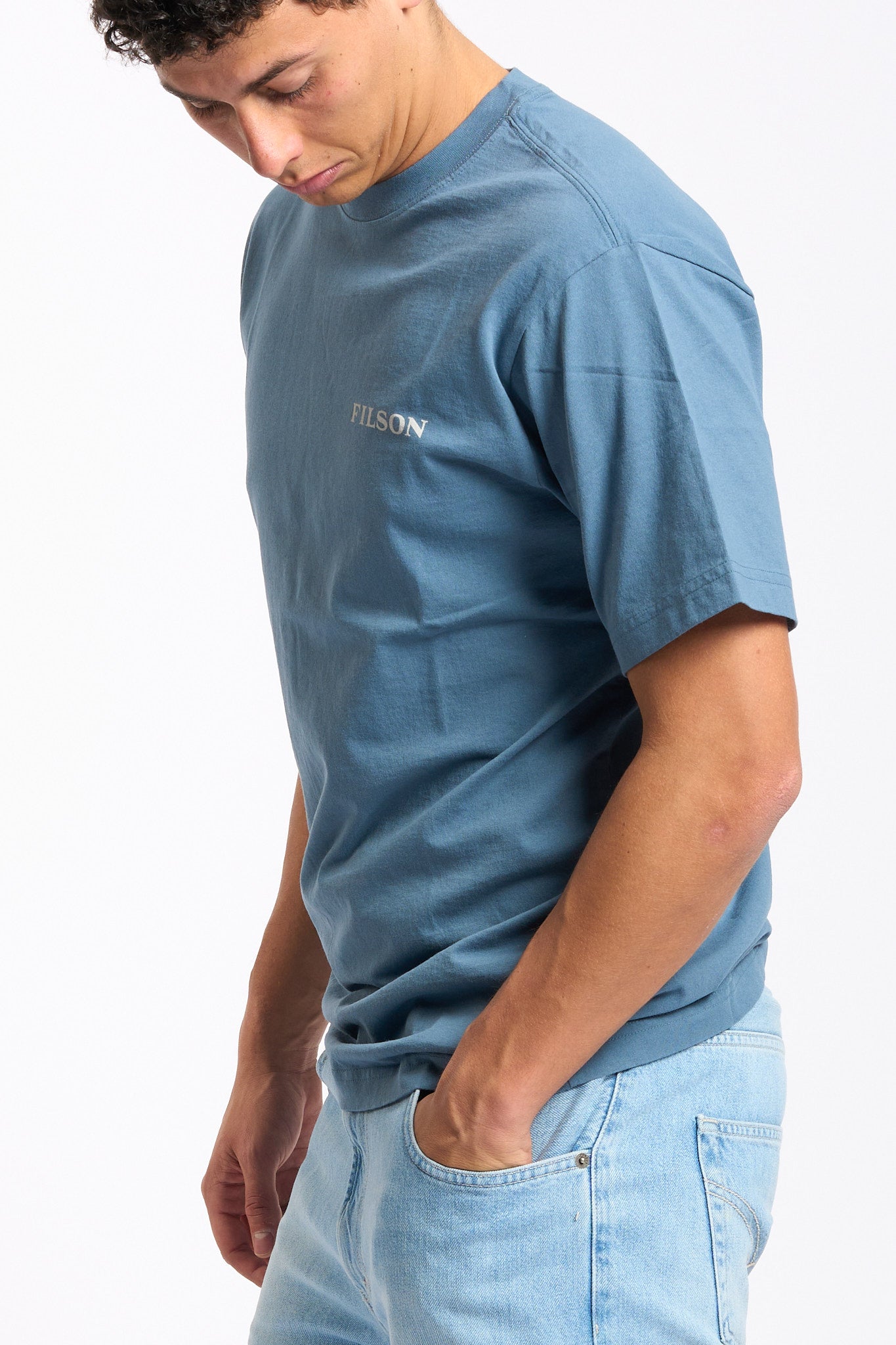 Filson T-Shirt Stampa Retro Azzurro Uomo-5