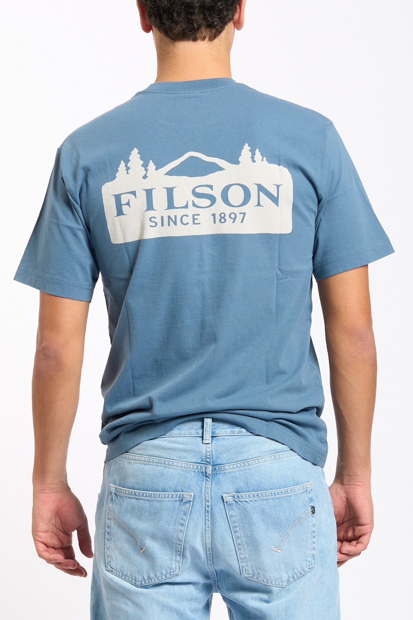Filson T-Shirt Stampa Retro Azzurro Uomo-1
