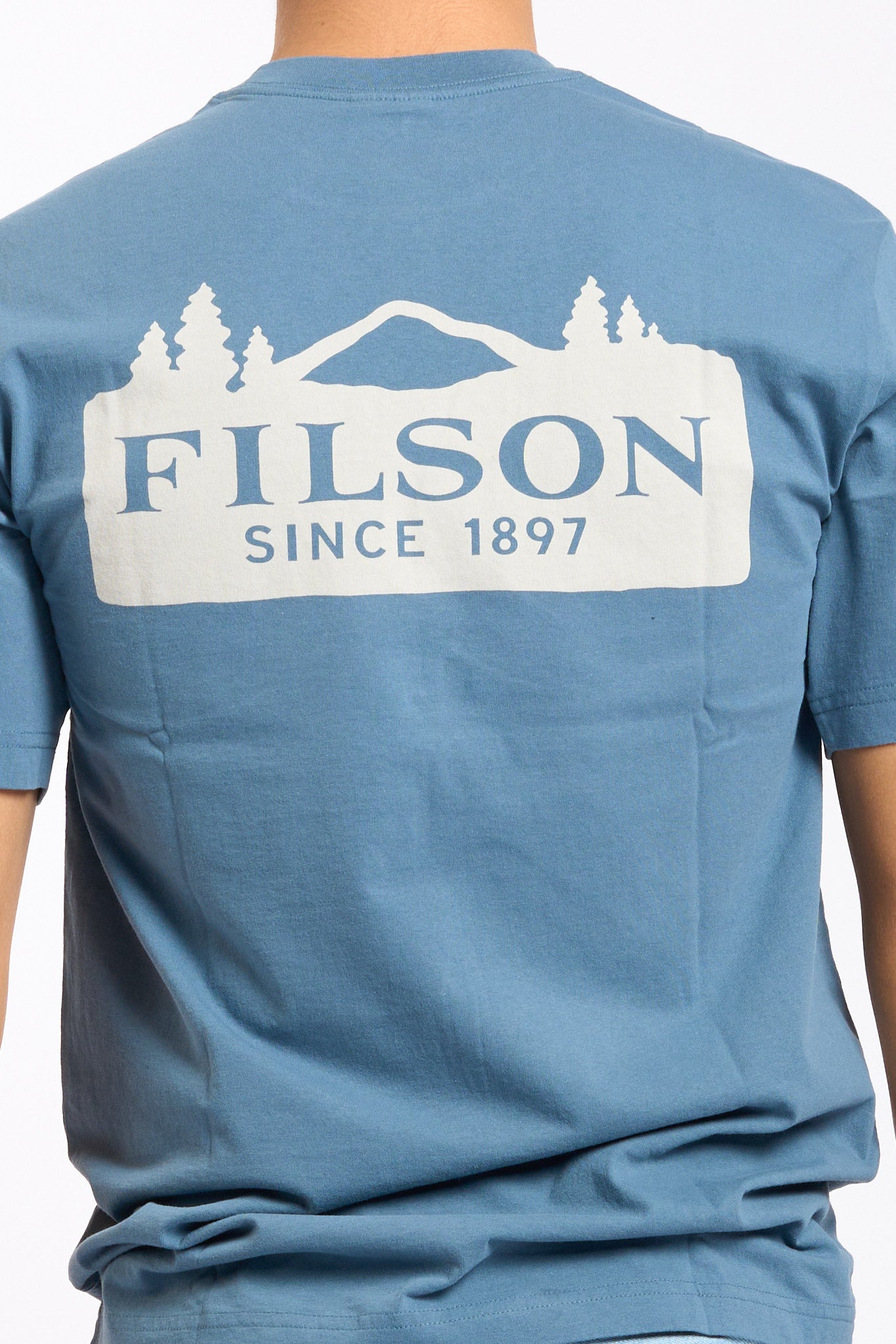 Filson T-Shirt Stampa Retro Azzurro Uomo-6