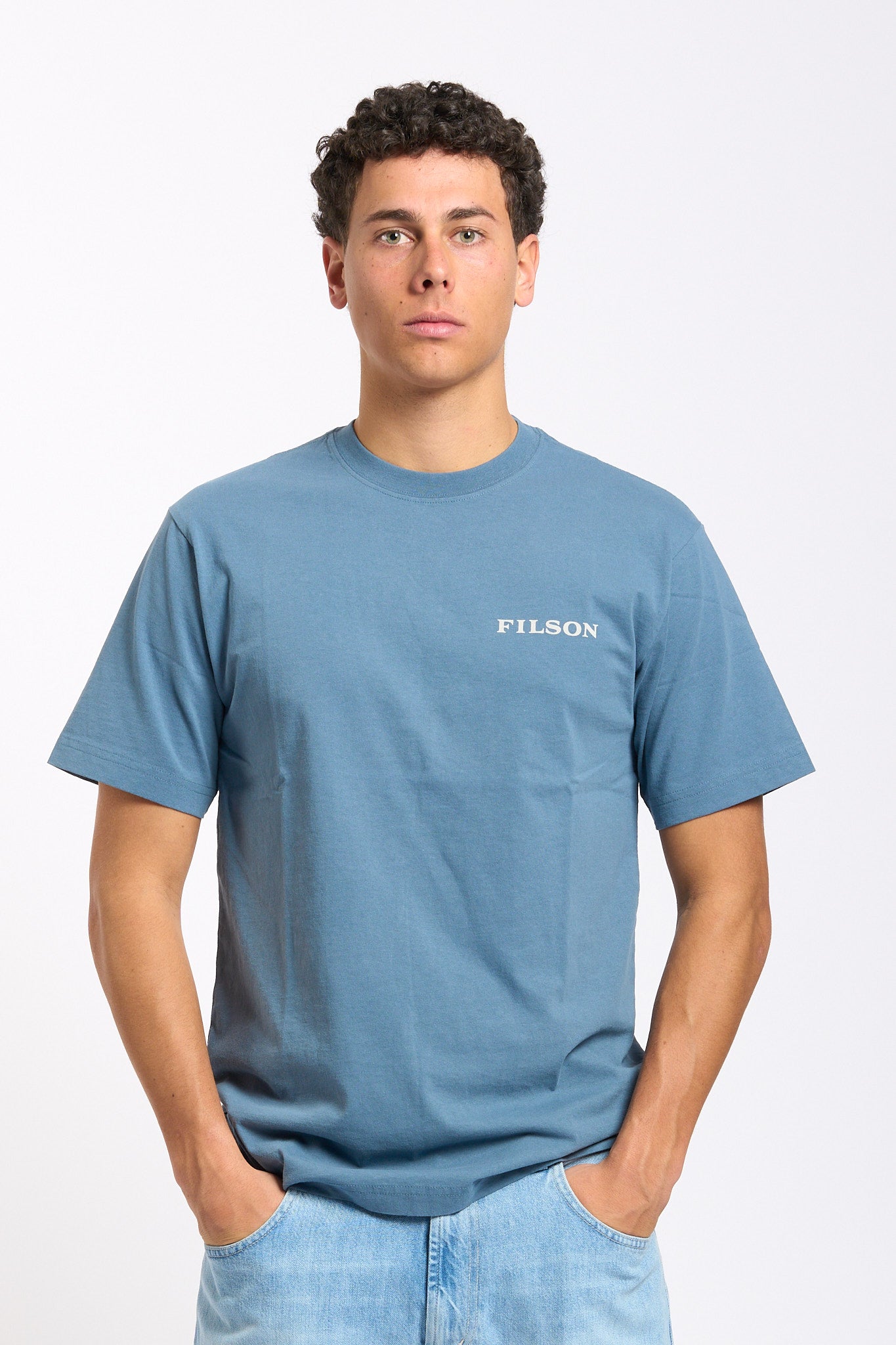 Filson T-Shirt Stampa Retro Azzurro Uomo-2