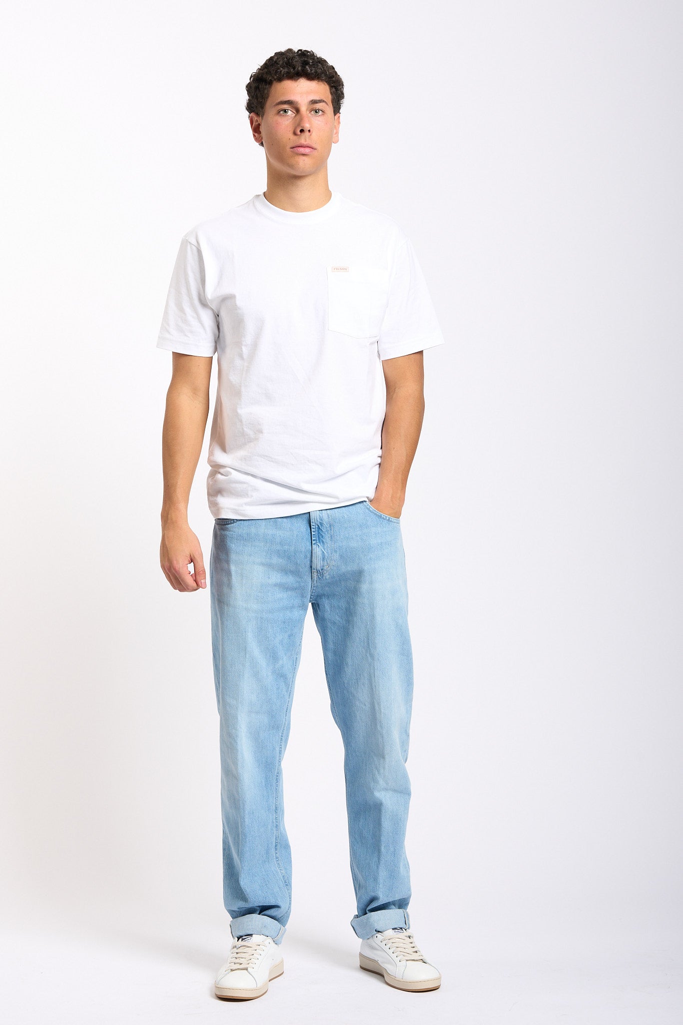 Filson T-Shirt con Taschino Bianco Uomo-3