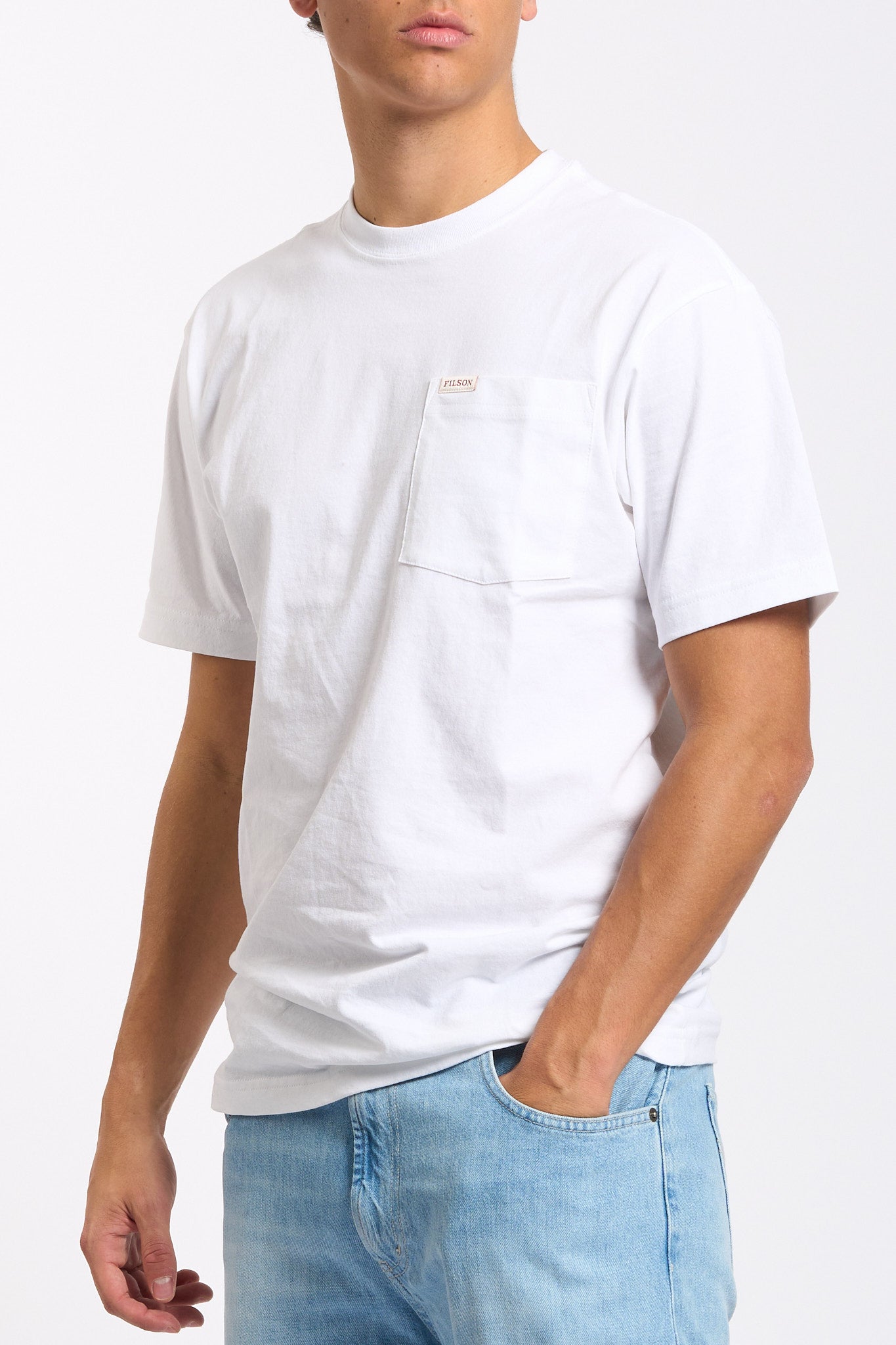 Filson T-Shirt con Taschino Bianco Uomo-4