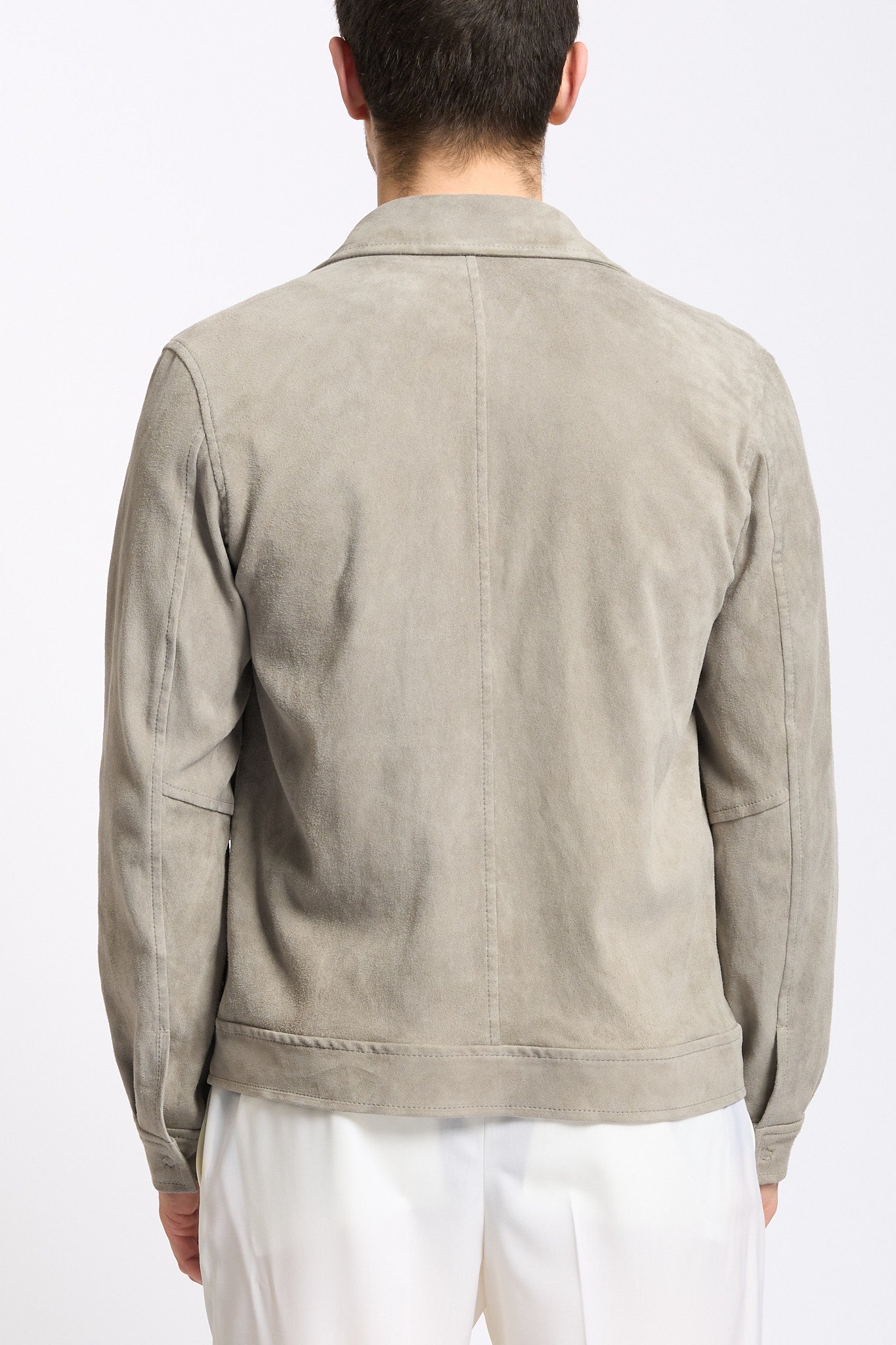 Giorgio Brato Giacca Pilot in Suede Sabbia Uomo-5