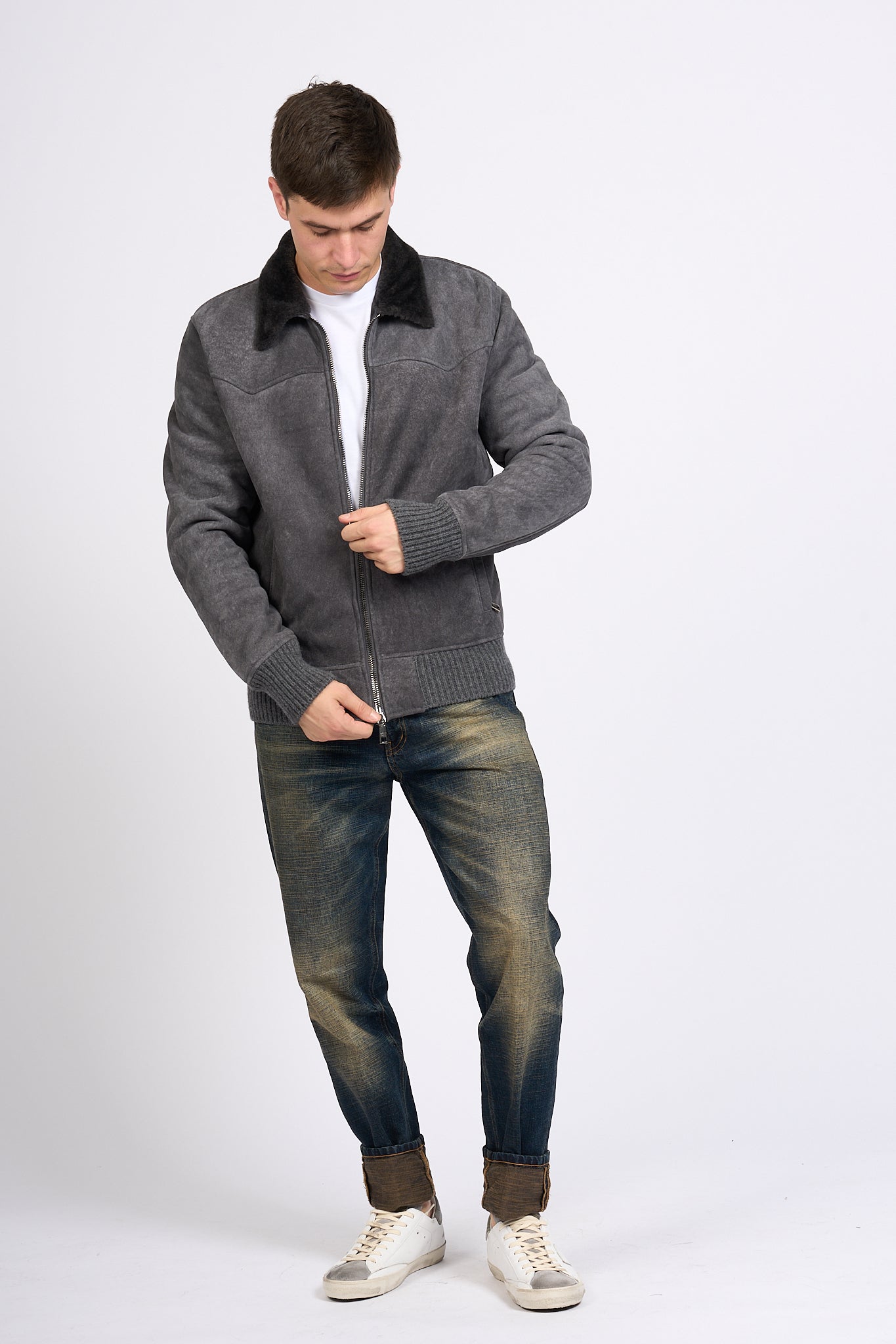 Giorgio Brato Grey Sheepskin Men-1