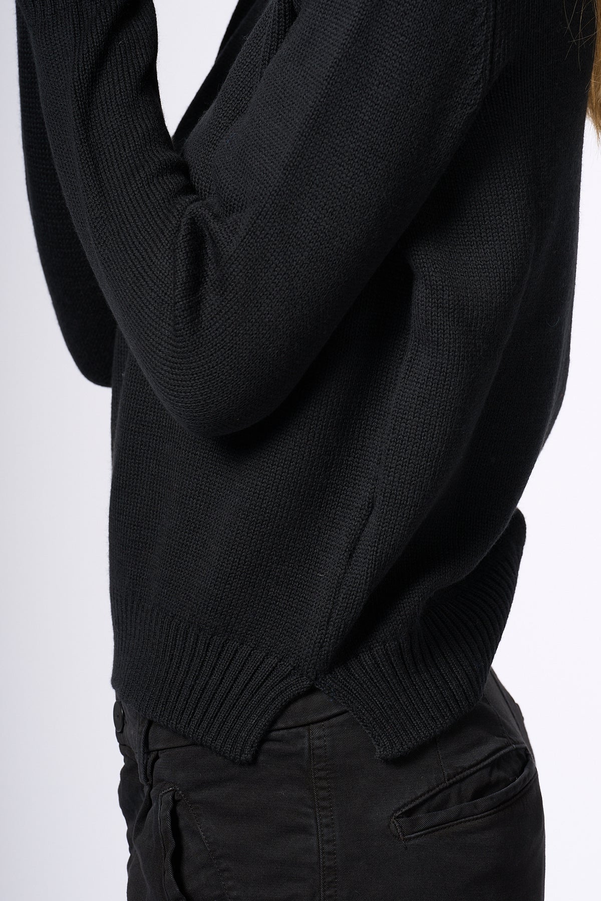 Gran Sasso Dolcevita Nero Donna in maglia fine-3