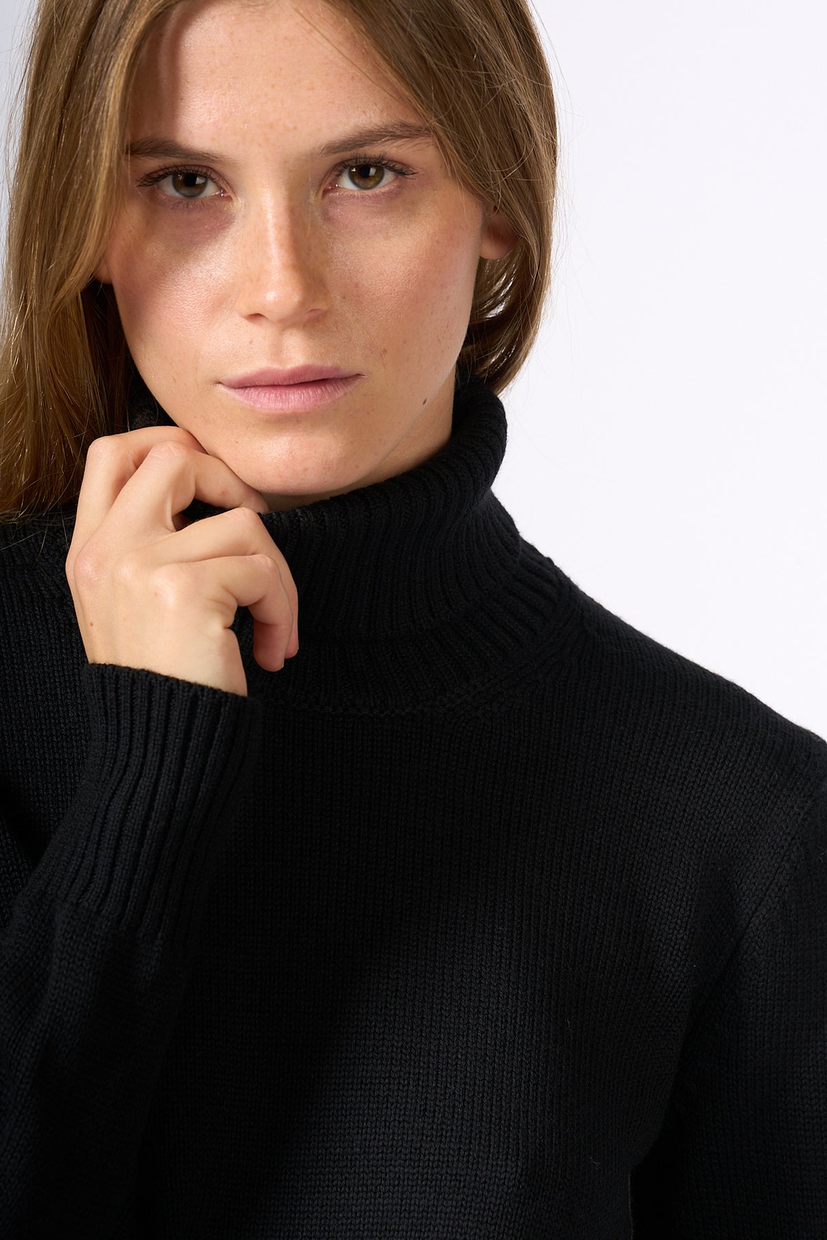 Gran Sasso Dolcevita Nero Donna in maglia fine-6