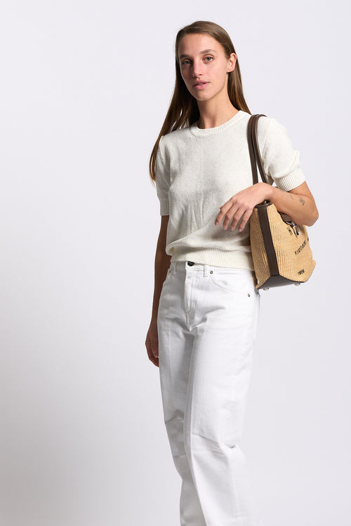 Gran Sasso Maglia Micro Paillettes Latte Donna-2