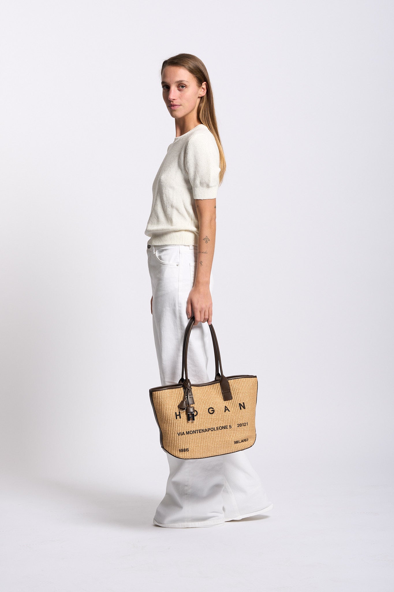 Gran Sasso Maglia Micro Paillettes Latte Donna-4