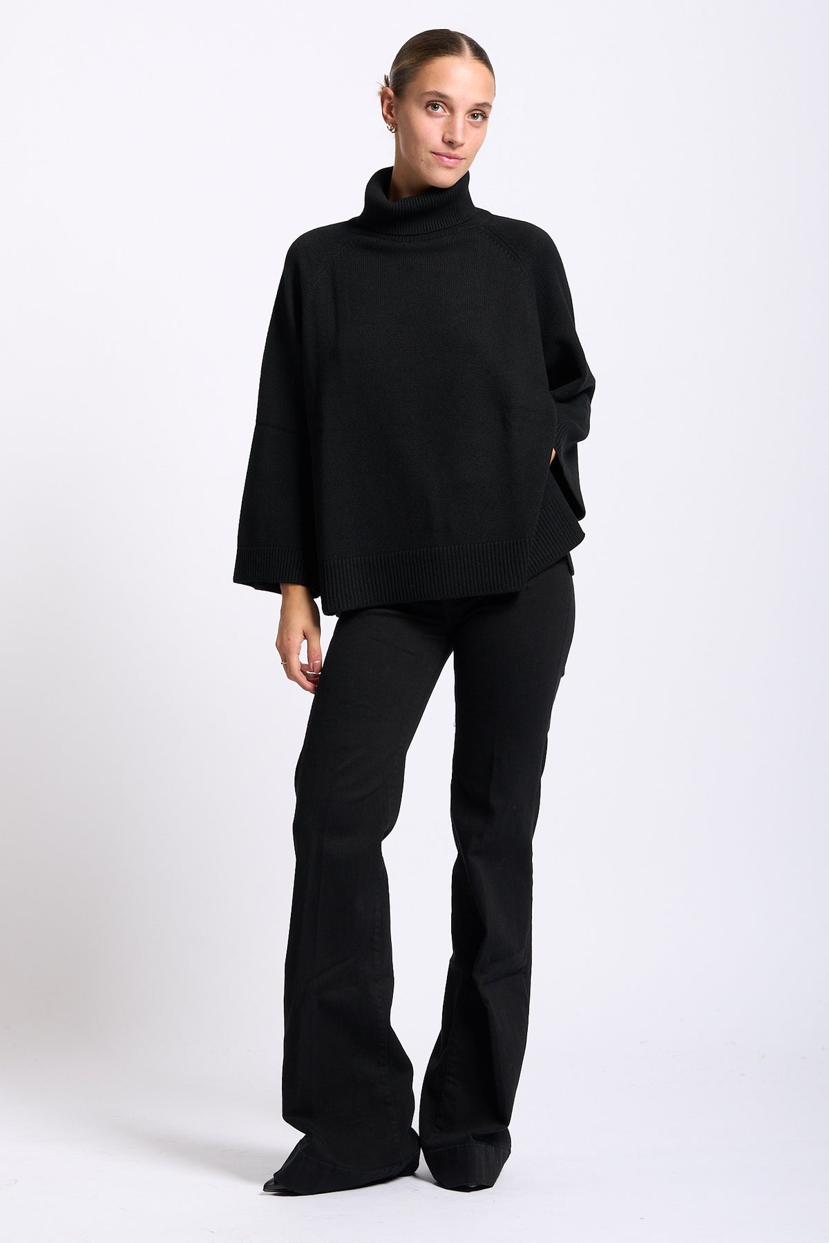 Gran Sasso Dolcevita Scatolina Donna misto Cashmere Nero-3